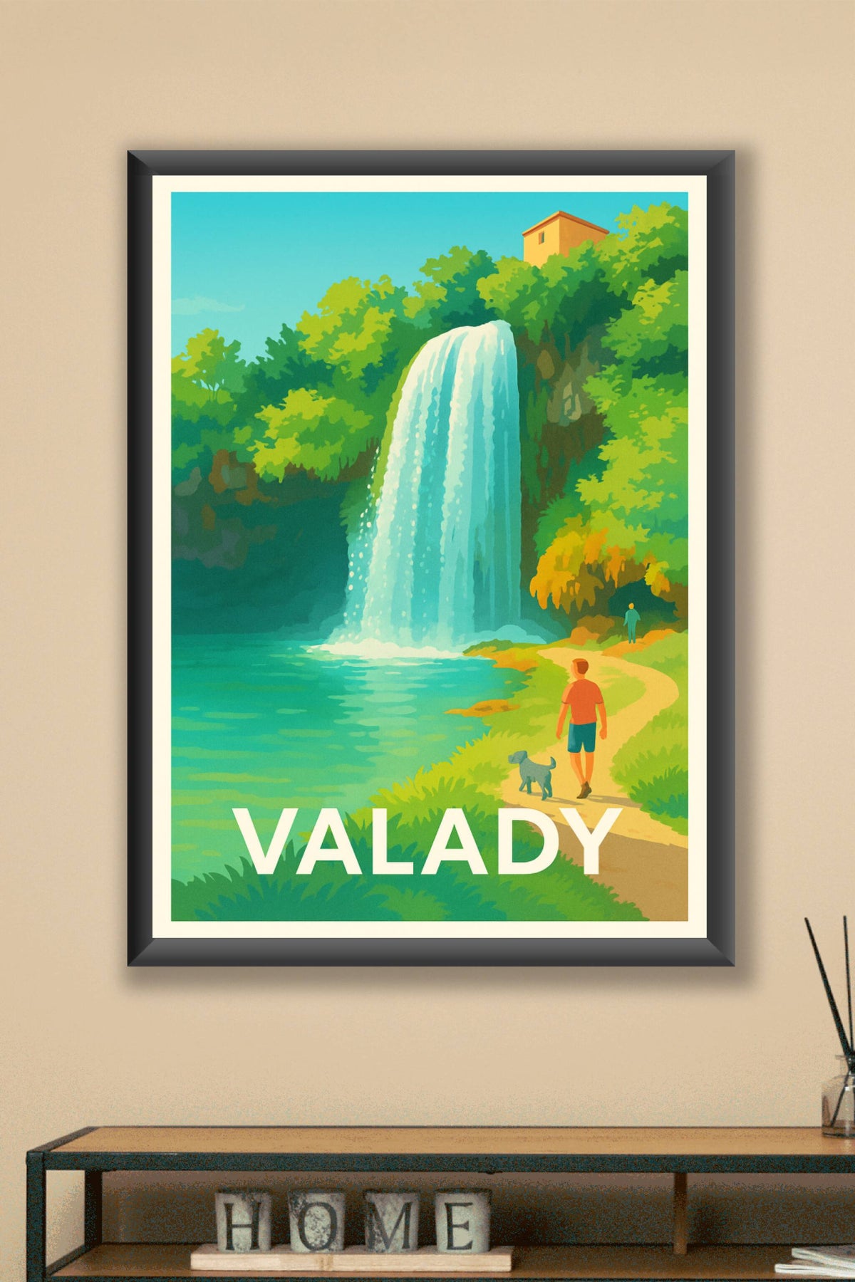 Affiche Valady — Évasion naturelle au fil de la cascade · poster d'art de Valady