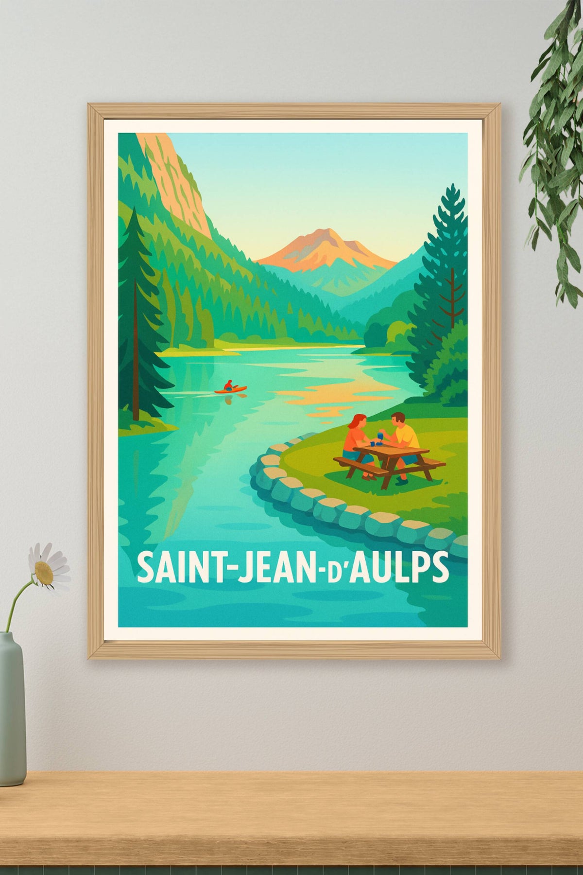Affiche Saint-Jean-d'Aulps — Évasion nature et sérénité en montagne · poster d'art de Saint-Jean-d'Aulps