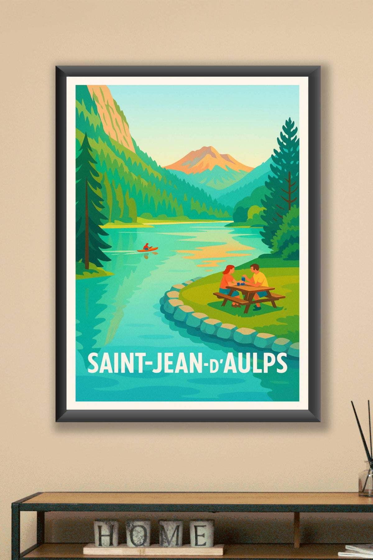 Affiche Saint-Jean-d'Aulps — Évasion nature et sérénité en montagne · poster d'art de Saint-Jean-d'Aulps