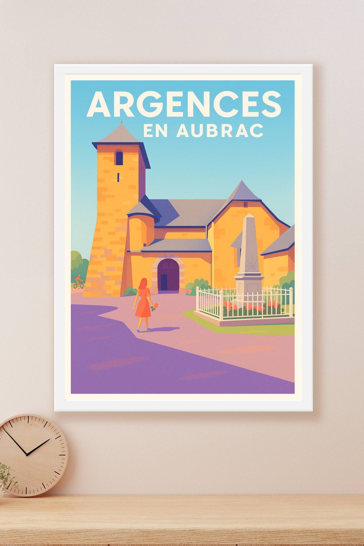 Affiche Argences en Aubrac — Un village paisible et chargé d'histoire · poster d'art de Argences en Aubrac