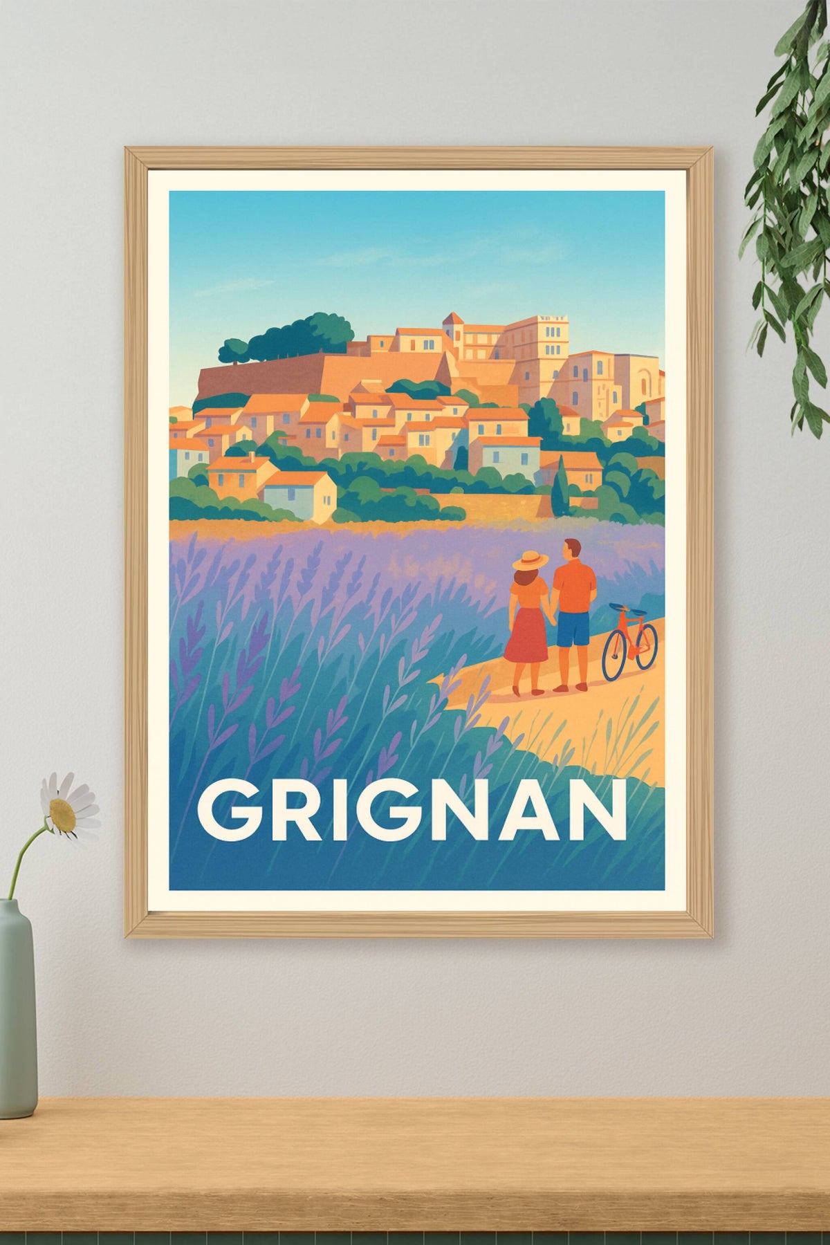 Affiche Grignan — Charme provençal et lavandes envoûtantes · poster d'art de Grignan