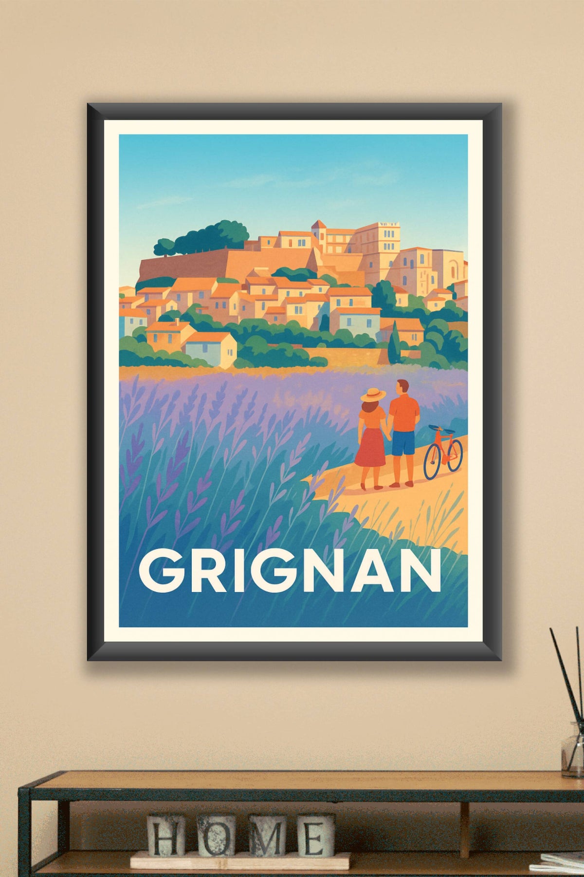 Affiche Grignan — Charme provençal et lavandes envoûtantes · poster d'art de Grignan