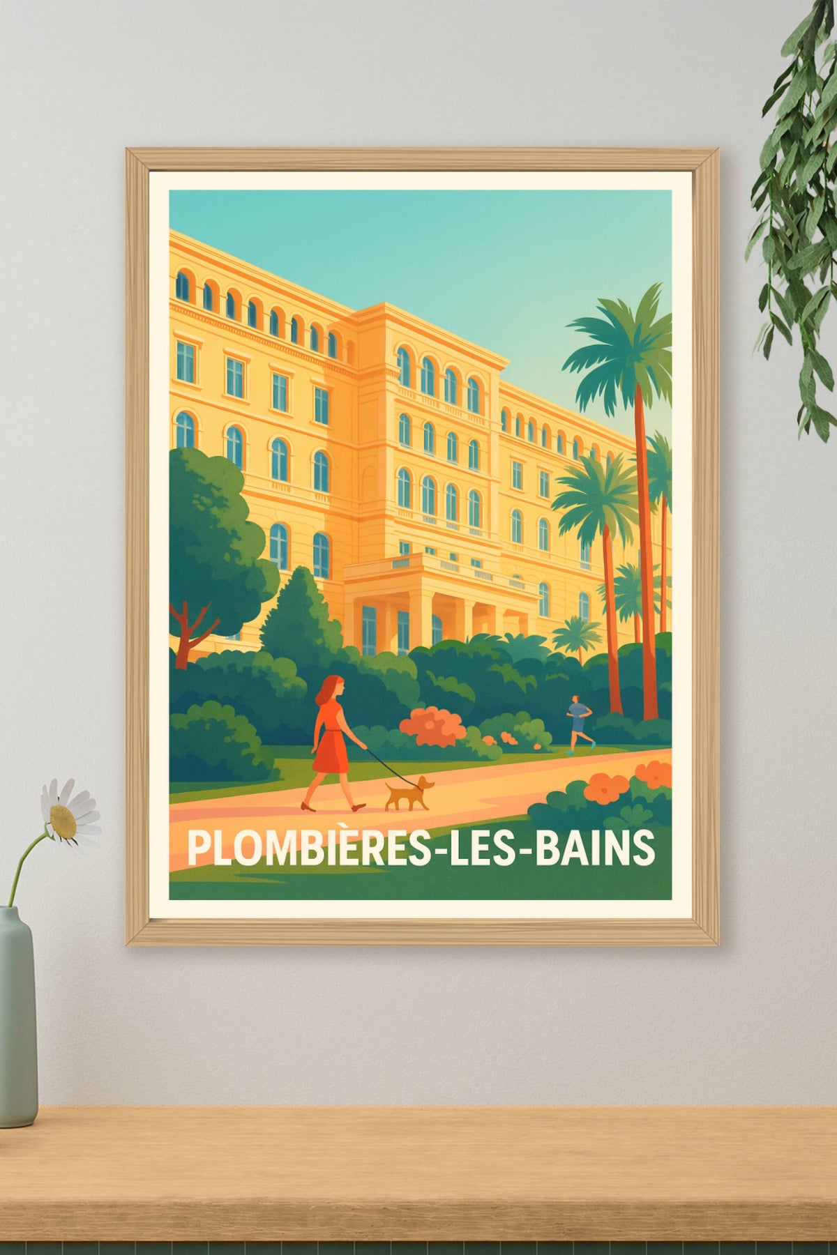 Affiche Plombières-les-Bains — Élégance et détente au cœur des thermes · poster d'art de Plombières-les-Bains