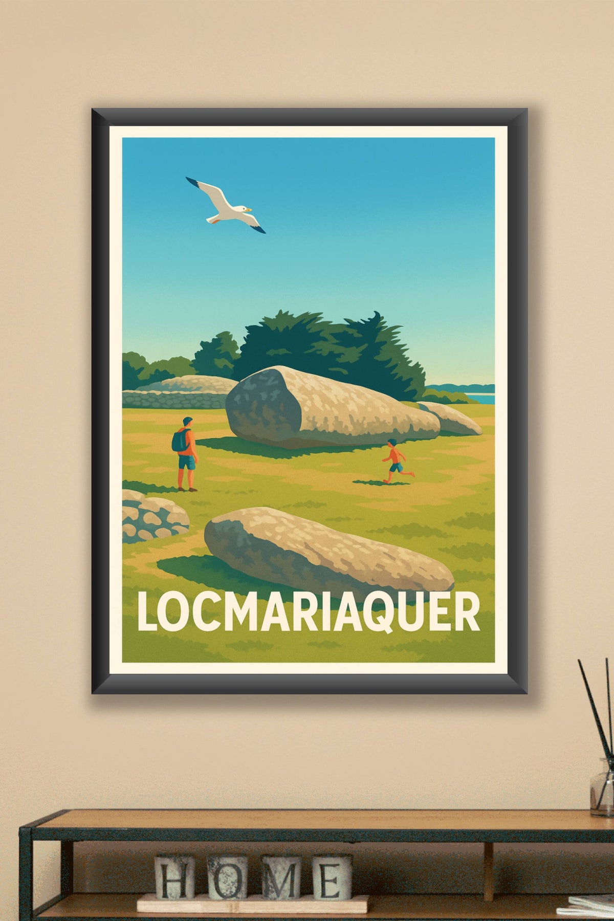 Affiche Locmariaquer — Voyage au cœur des mégalithes · poster d'art de Locmariaquer