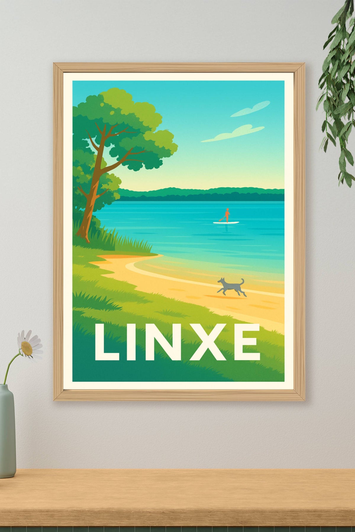 Affiche Linxe — Évasion nature au bord du lac · poster d'art de Linxe