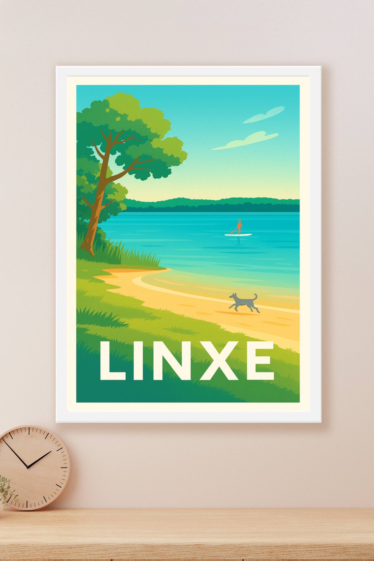 Affiche Linxe — Évasion nature au bord du lac · poster d'art de Linxe