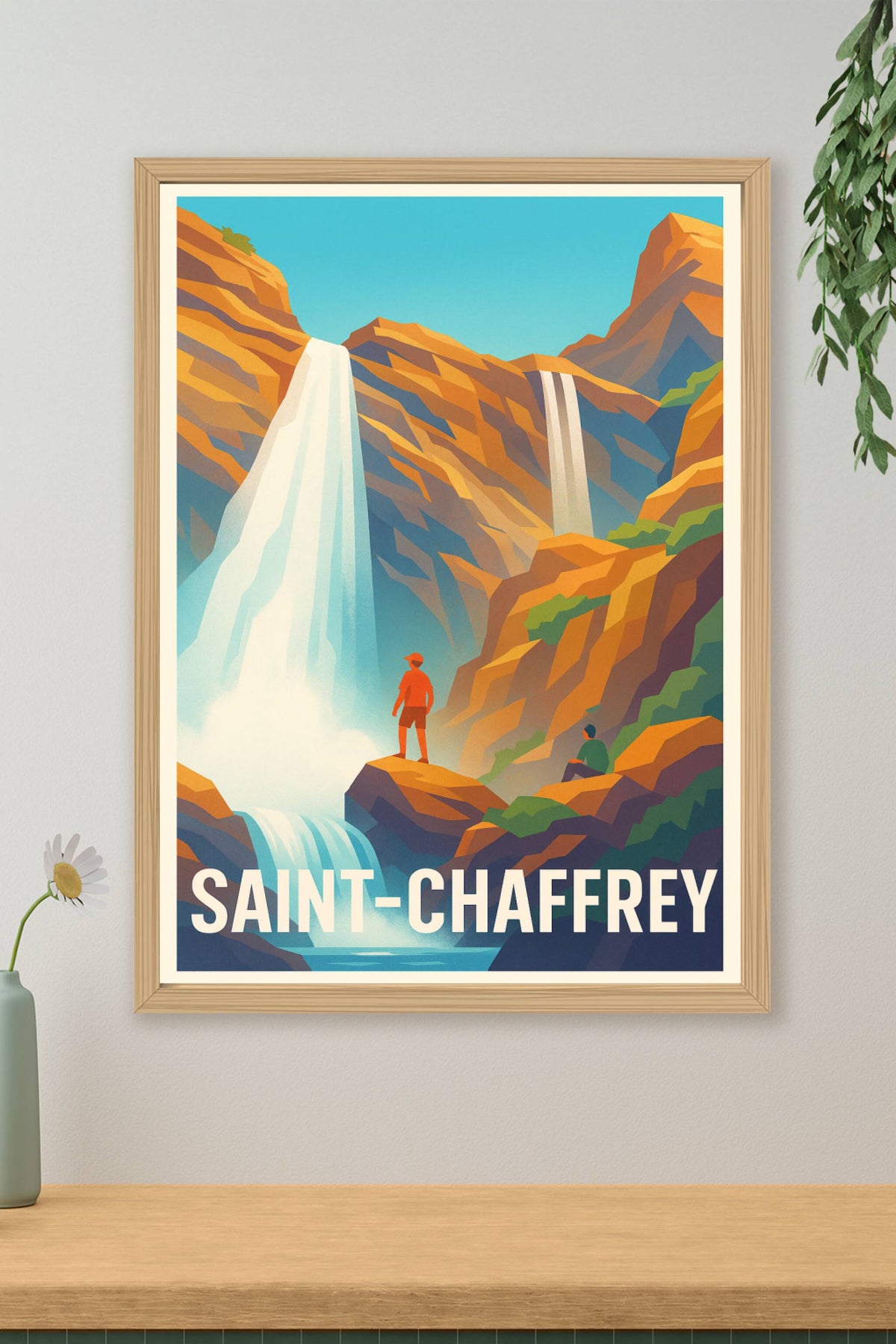 Affiche Saint-Chaffrey — Évasion au cœur des cascades alpines · poster d'art de Saint-Chaffrey