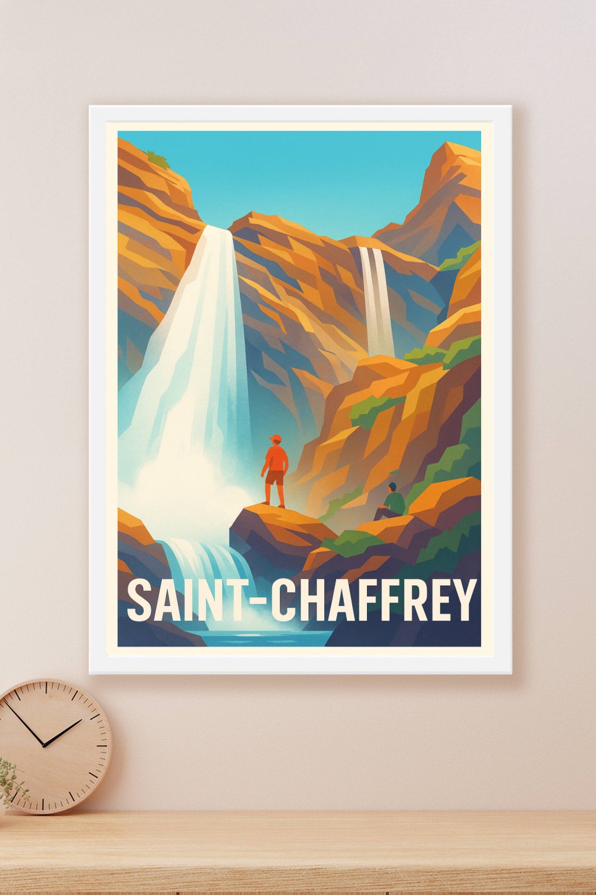 Affiche Saint-Chaffrey — Évasion au cœur des cascades alpines · poster d'art de Saint-Chaffrey