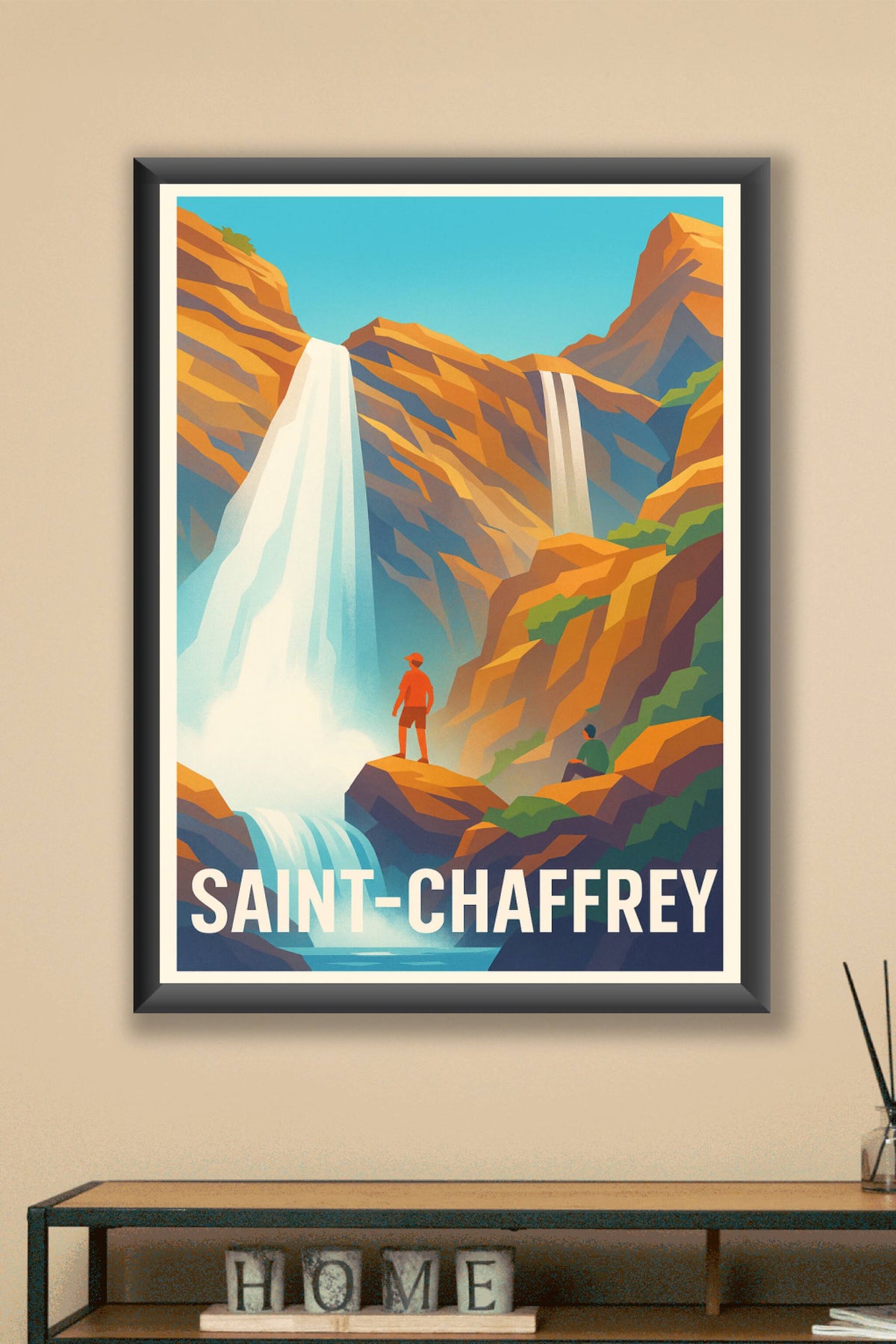 Affiche Saint-Chaffrey — Évasion au cœur des cascades alpines · poster d'art de Saint-Chaffrey