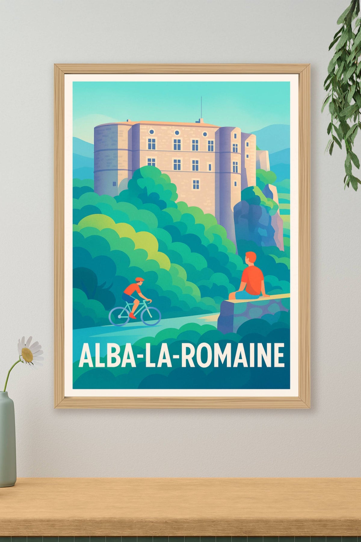 Affiche Alba-la-Romaine — Charme et sérénité médiévale · poster d'art de Alba-la-Romaine
