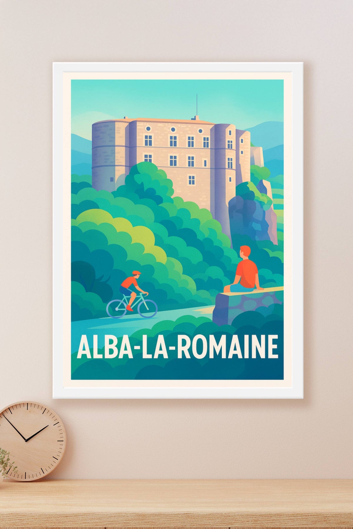 Affiche Alba-la-Romaine — Charme et sérénité médiévale · poster d'art de Alba-la-Romaine