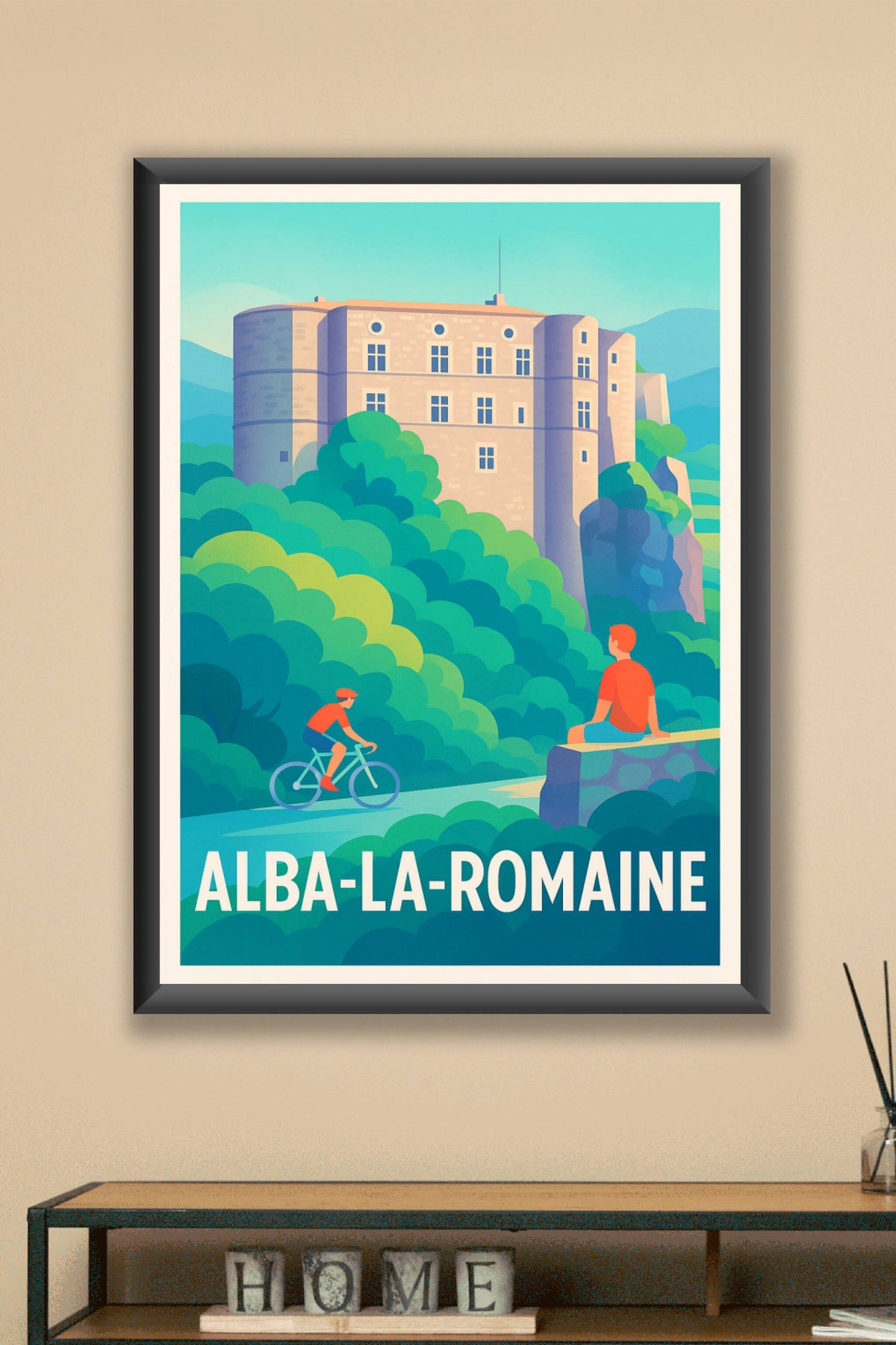 Affiche Alba-la-Romaine — Charme et sérénité médiévale · poster d'art de Alba-la-Romaine
