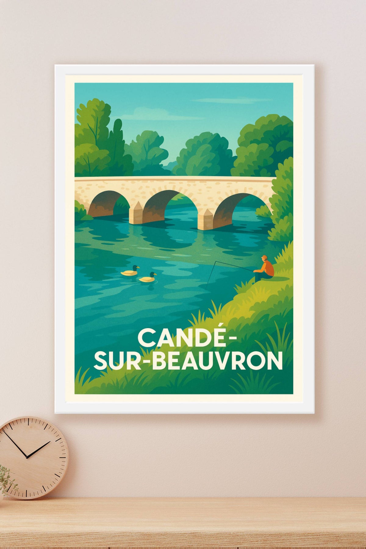 Affiche Candé-sur-Beauvron — Sérénité au fil de l'eau · poster d'art de Candé-sur-Beauvron