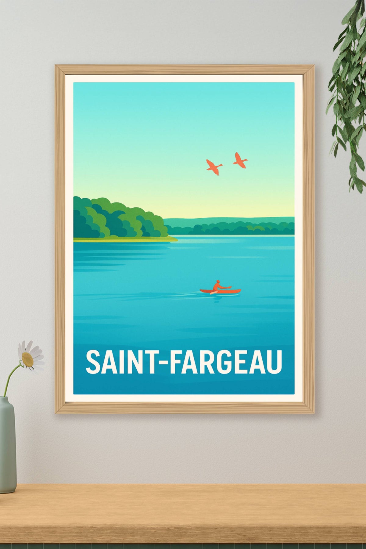 Affiche Saint-Fargeau — Évasion paisible entre eau et nature · poster d'art de Saint-Fargeau