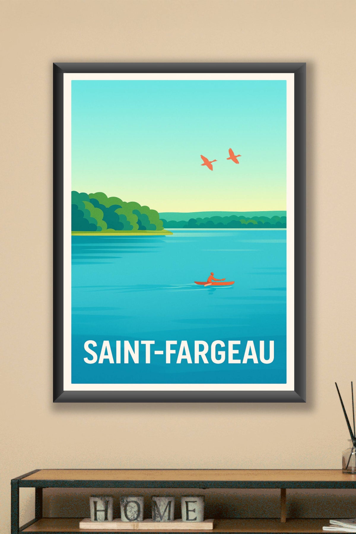 Affiche Saint-Fargeau — Évasion paisible entre eau et nature · poster d'art de Saint-Fargeau
