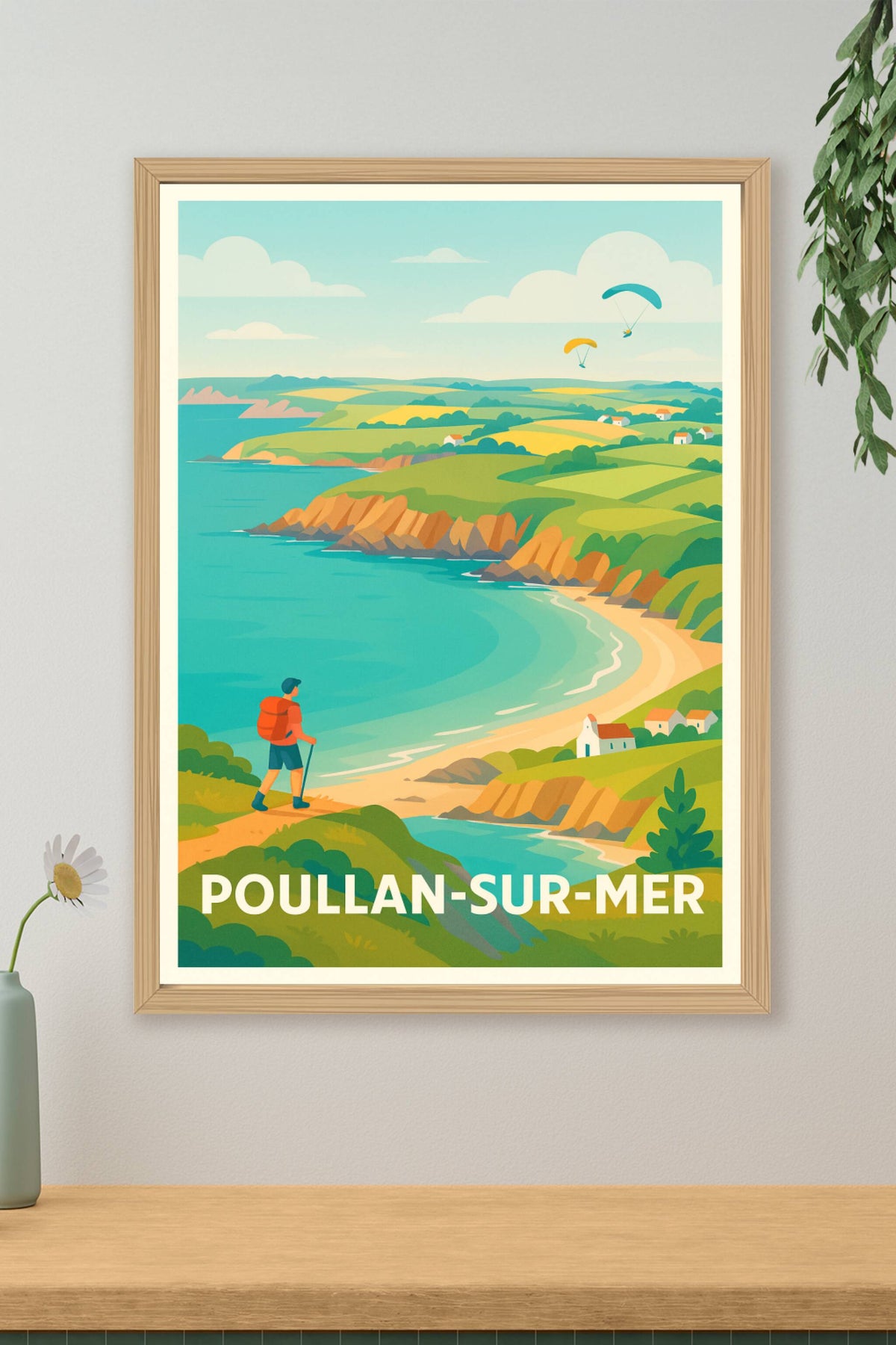 Affiche Poullan-sur-Mer — Évasion et nature en bord de mer · poster d'art de Poullan-sur-Mer