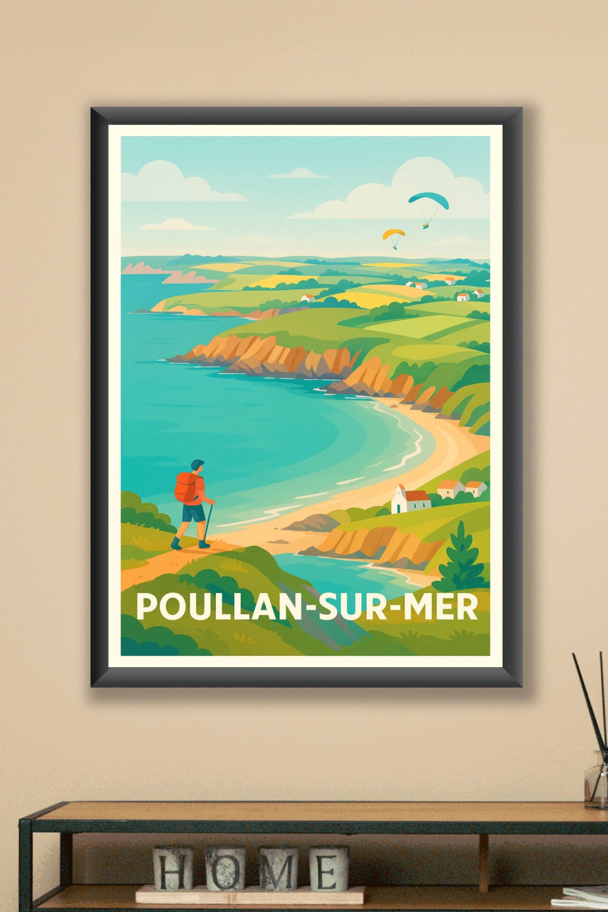 Affiche Poullan-sur-Mer — Évasion et nature en bord de mer · poster d'art de Poullan-sur-Mer