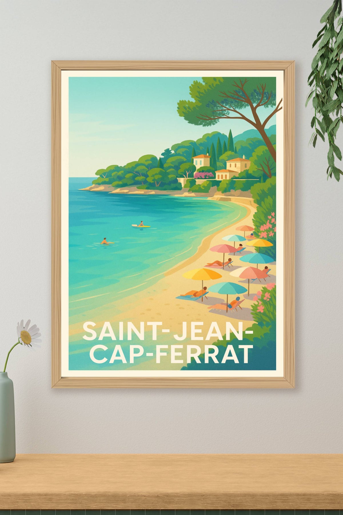 Affiche Saint-Jean-Cap-Ferrat — L'élégance azurée de la Côte d'Azur · poster d'art de Saint-Jean-Cap-Ferrat
