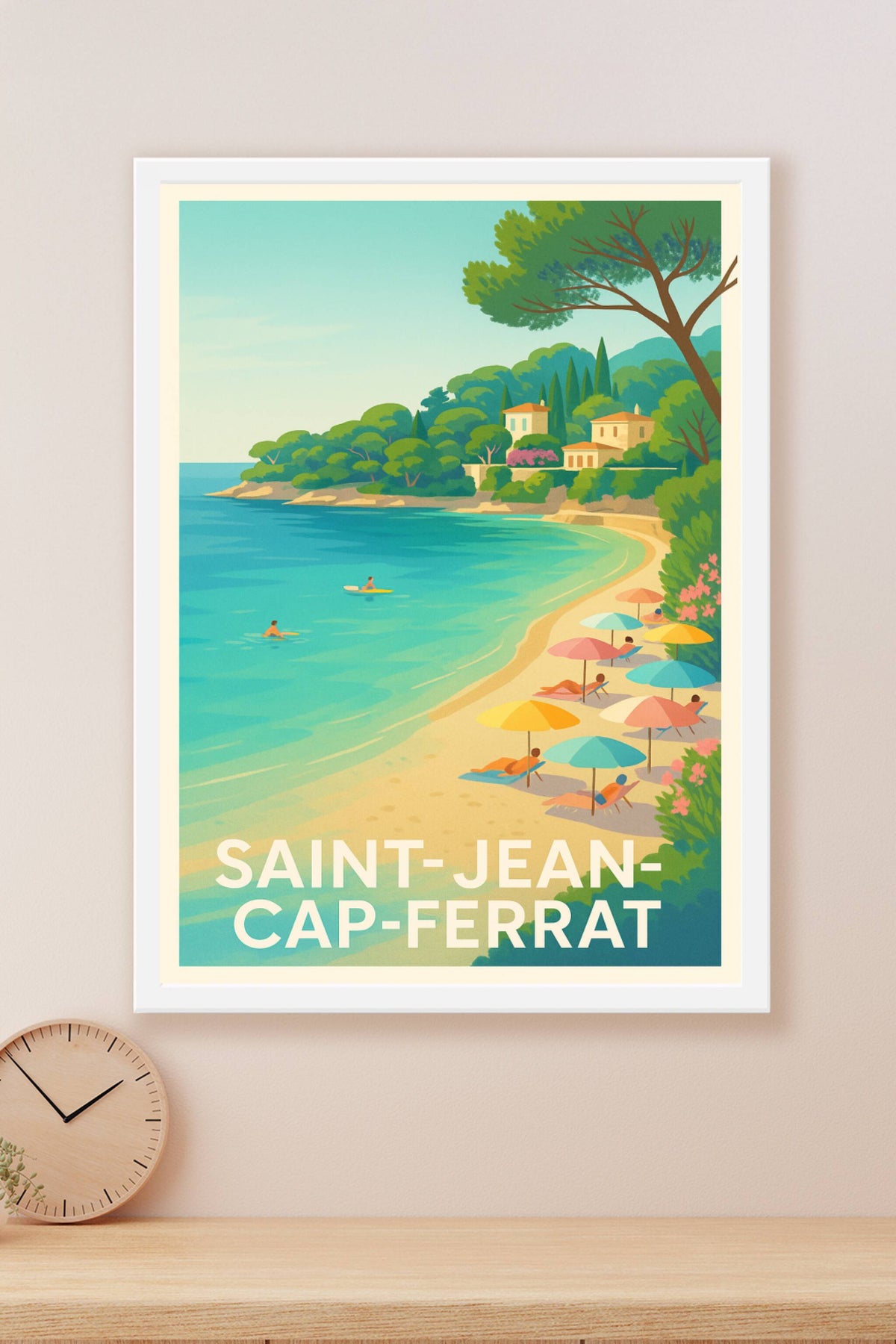 Affiche Saint-Jean-Cap-Ferrat — L'élégance azurée de la Côte d'Azur · poster d'art de Saint-Jean-Cap-Ferrat