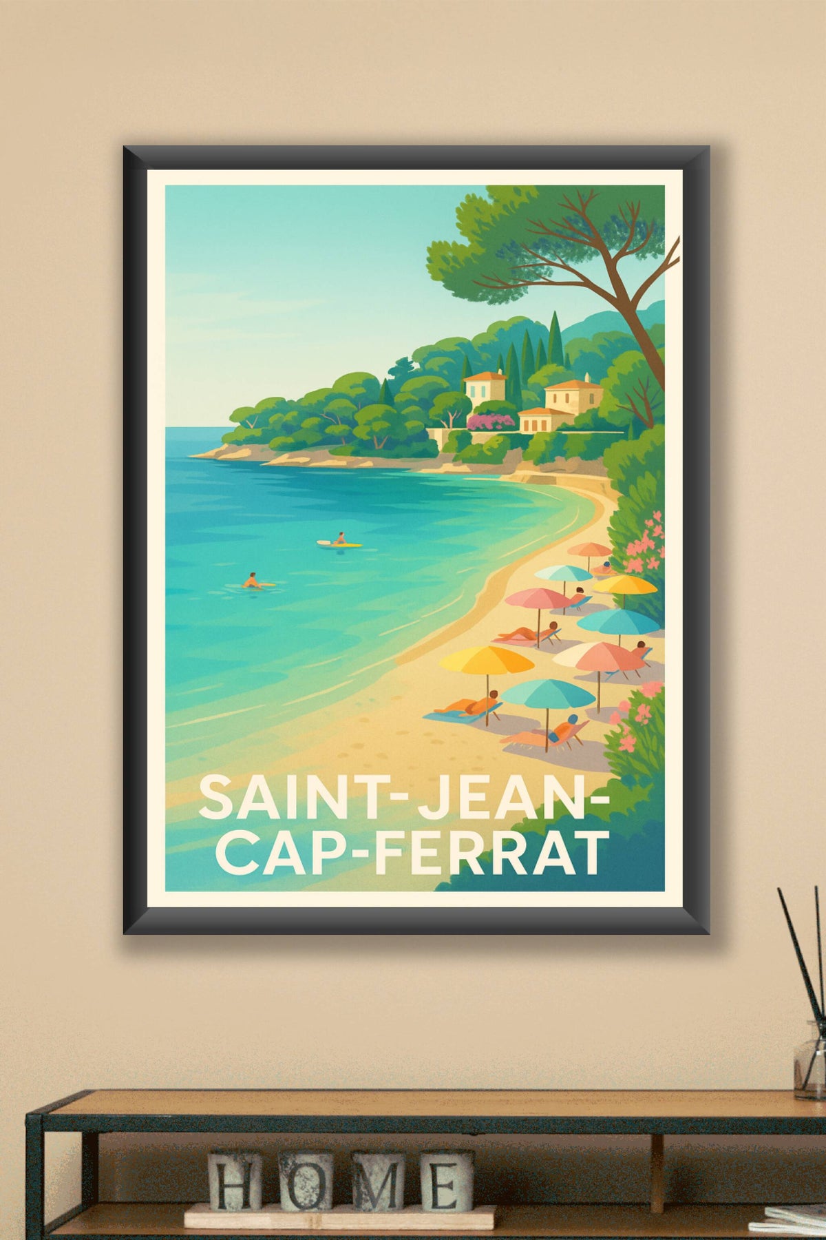 Affiche Saint-Jean-Cap-Ferrat — L'élégance azurée de la Côte d'Azur · poster d'art de Saint-Jean-Cap-Ferrat