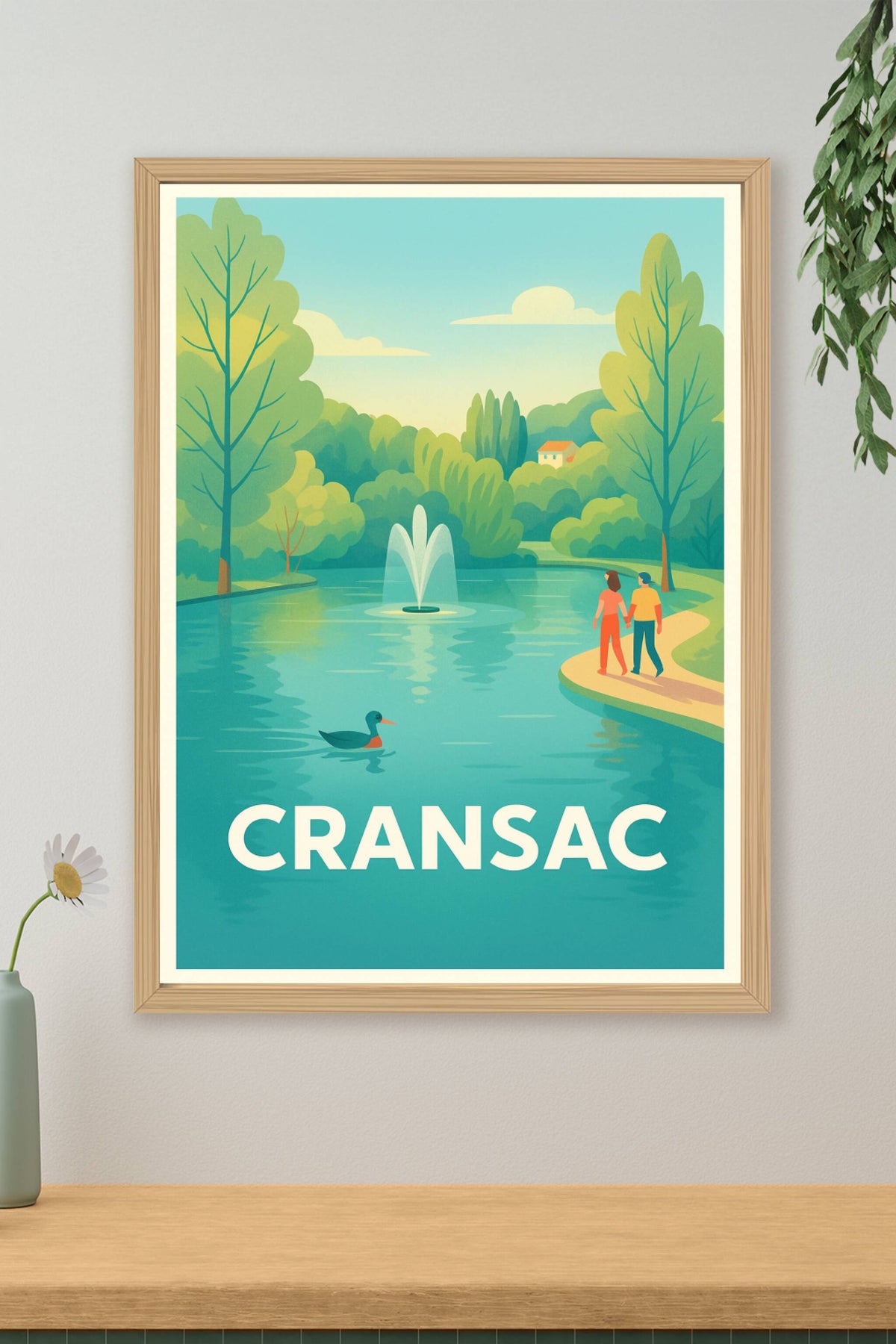 Affiche Cransac — Escapade bucolique au bord de l'eau · poster d'art de Cransac