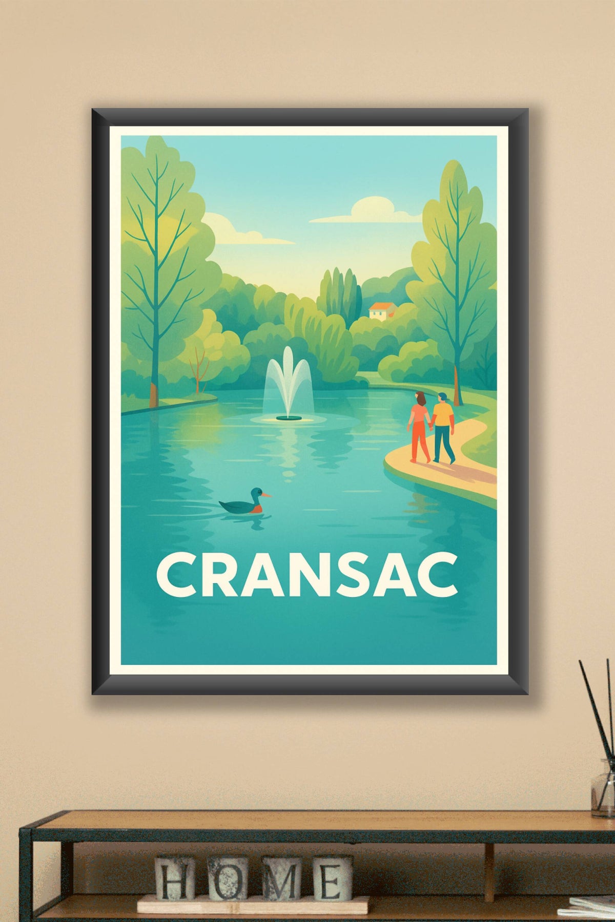 Affiche Cransac — Escapade bucolique au bord de l'eau · poster d'art de Cransac