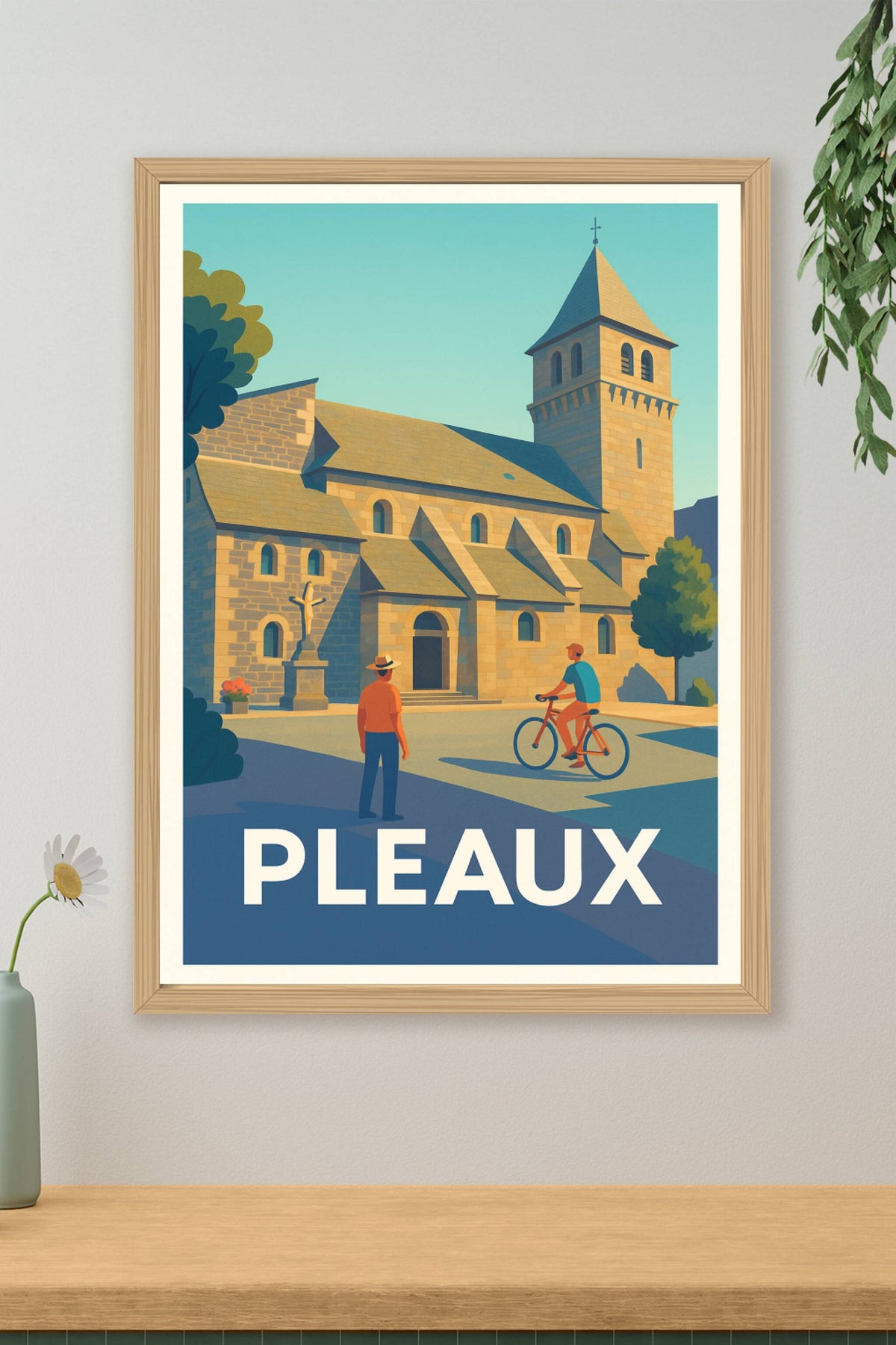 Affiche Pleaux — Charme et sérénité au cœur du patrimoine · poster d'art de Pleaux