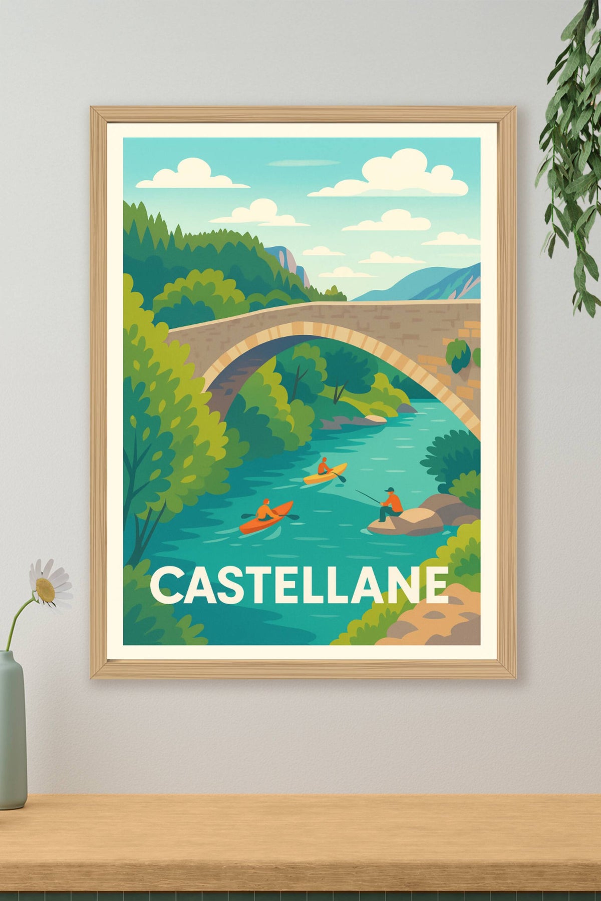 Affiche Castellane — Entre nature et aventures aquatiques · poster d'art de Castellane