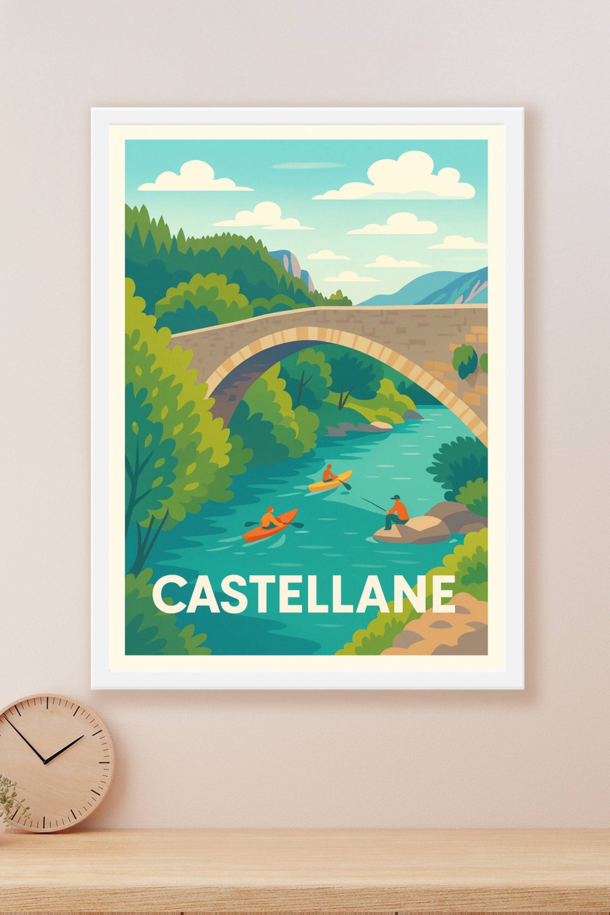 Affiche Castellane — Entre nature et aventures aquatiques · poster d'art de Castellane