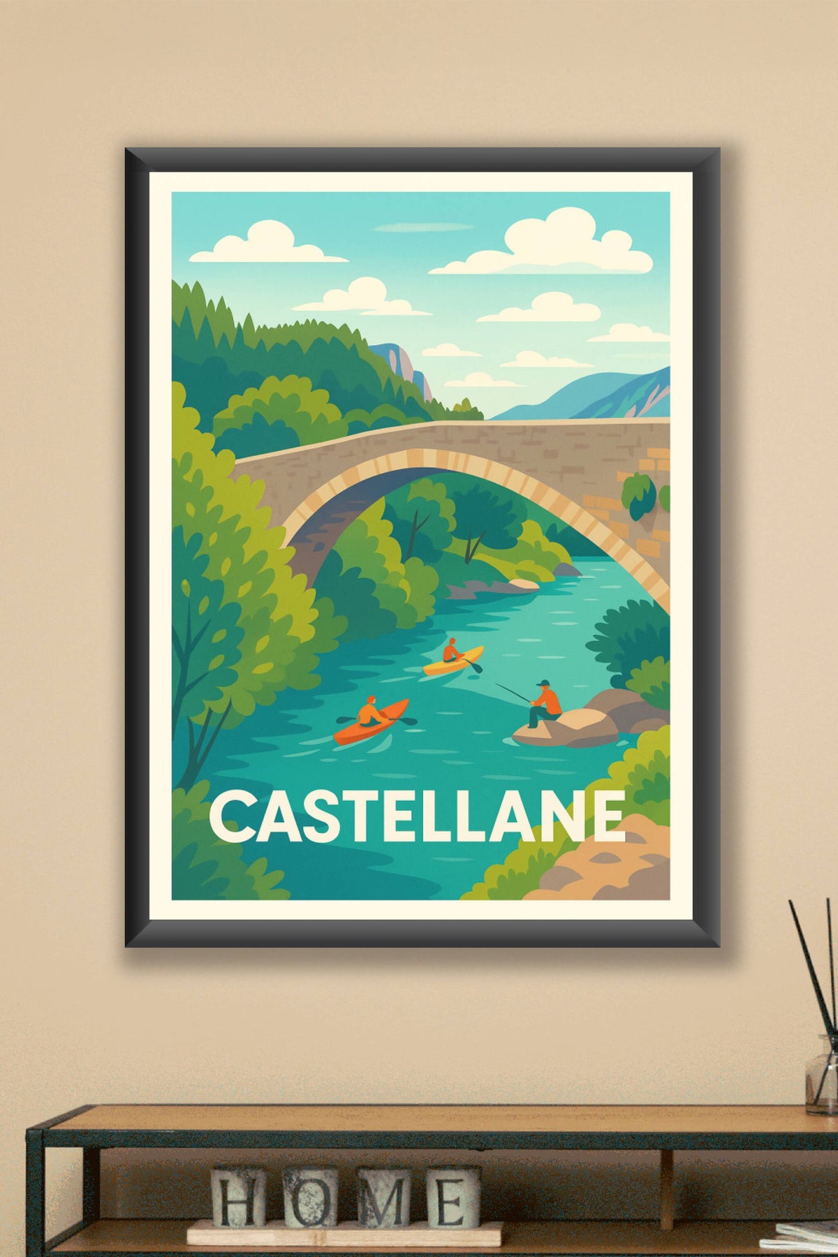 Affiche Castellane — Entre nature et aventures aquatiques · poster d'art de Castellane