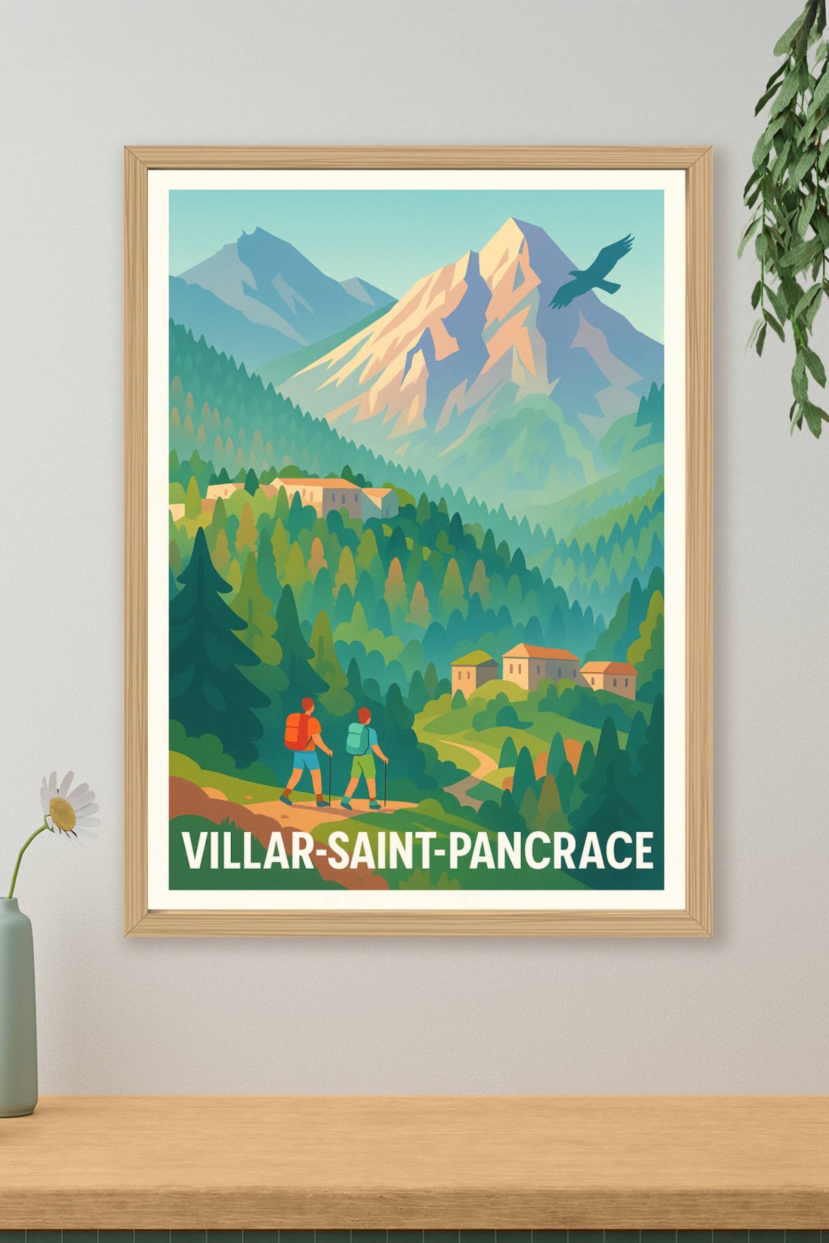 Affiche Villar-Saint-Pancrace — Évasion montagnarde et nature préservée · poster d'art de Villar-Saint-Pancrace