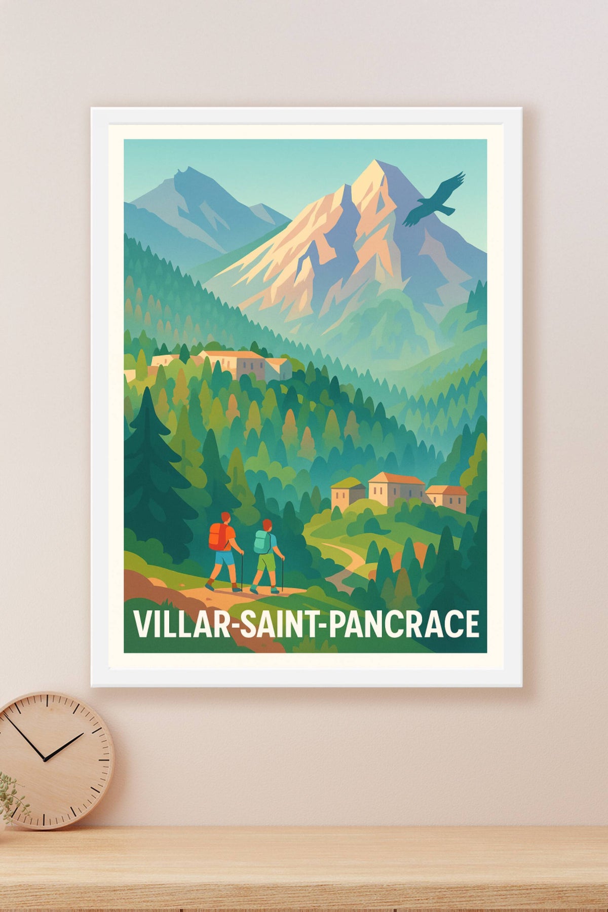Affiche Villar-Saint-Pancrace — Évasion montagnarde et nature préservée · poster d'art de Villar-Saint-Pancrace