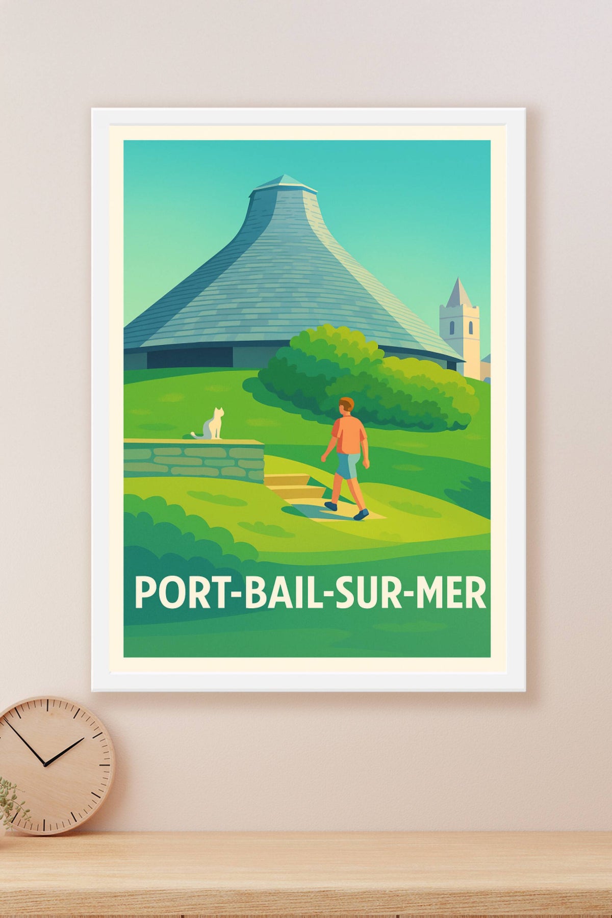 Affiche Port-Bail-sur-Mer — L'escapade bucolique normande · poster d'art de Port-Bail-sur-Mer