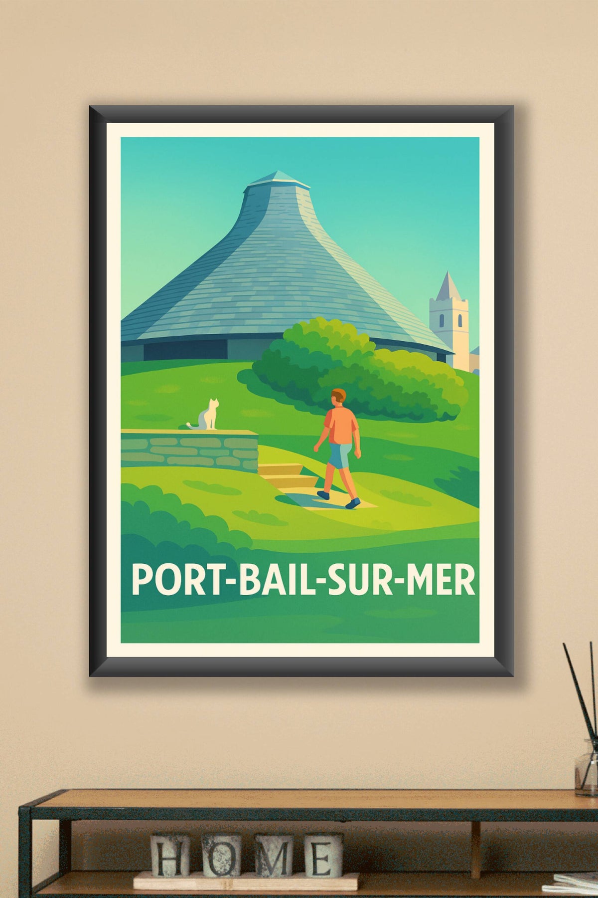 Affiche Port-Bail-sur-Mer — L'escapade bucolique normande · poster d'art de Port-Bail-sur-Mer