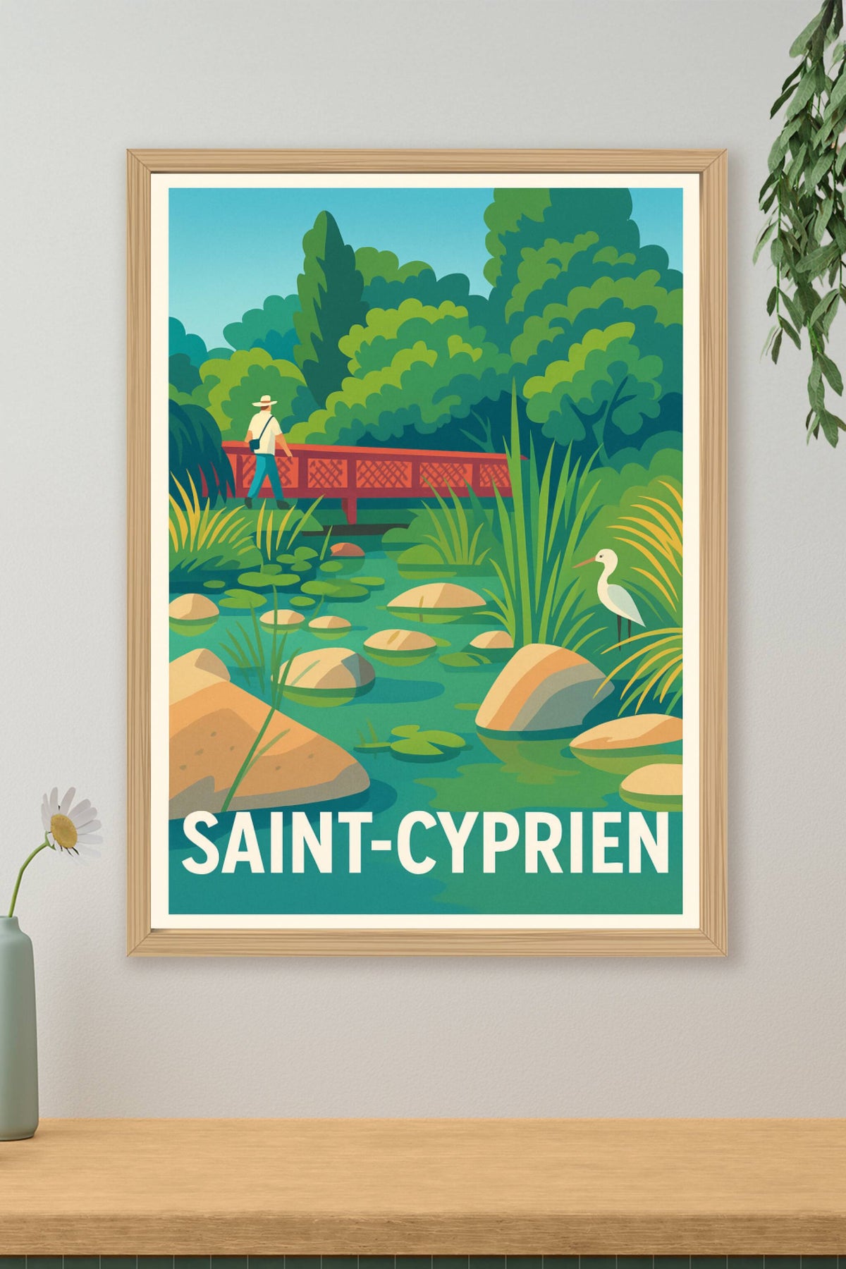 Affiche Saint-Cyprien — L'évasion nature au cœur du Sud · poster d'art de Saint-Cyprien