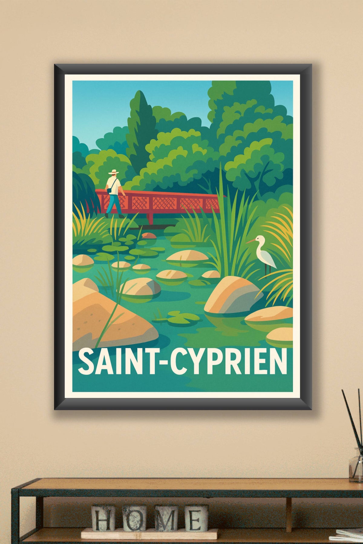 Affiche Saint-Cyprien — L'évasion nature au cœur du Sud · poster d'art de Saint-Cyprien
