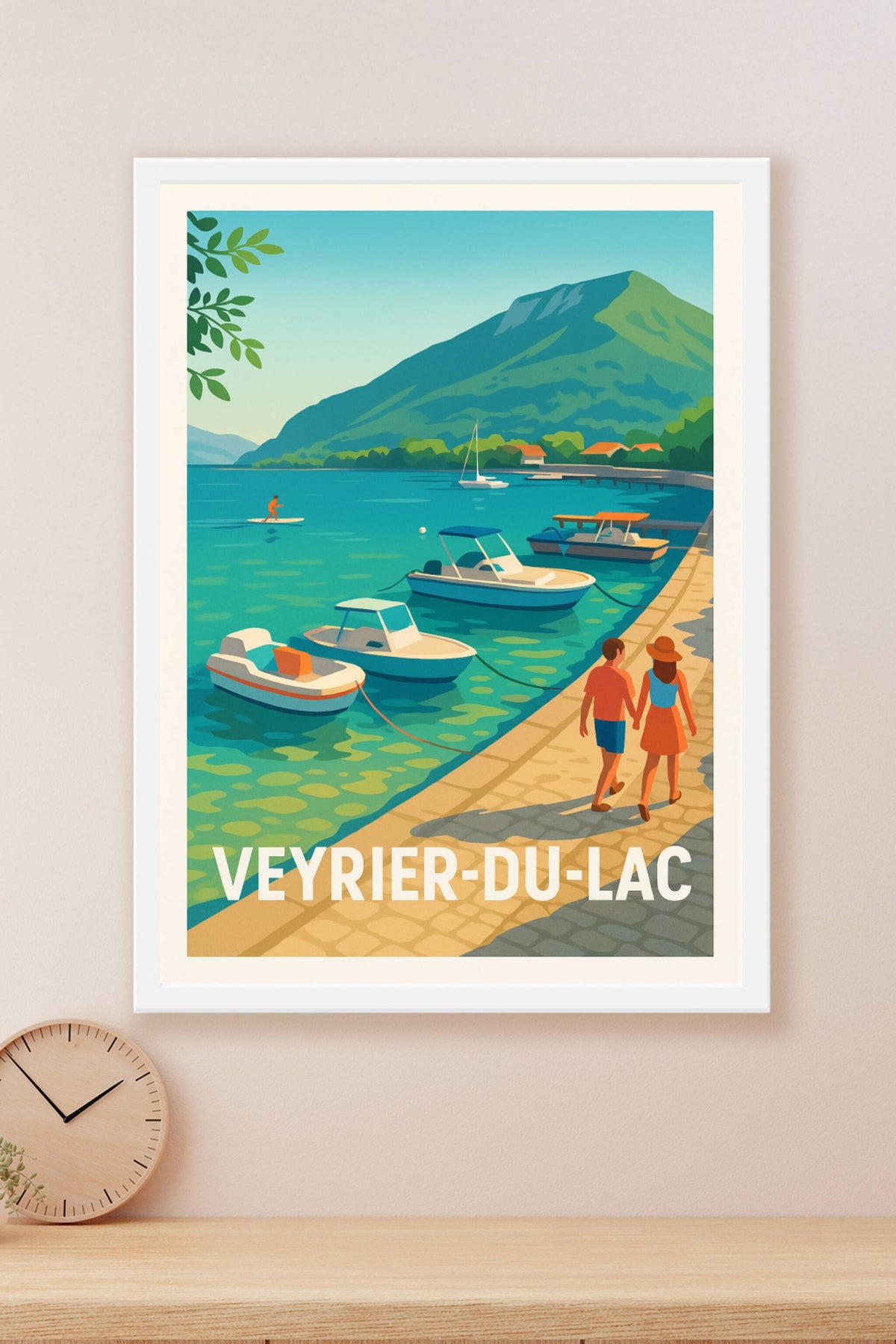 Affiche Veyrier-du-Lac — Escapade au bord du lac paisible · poster d'art de Veyrier-du-Lac