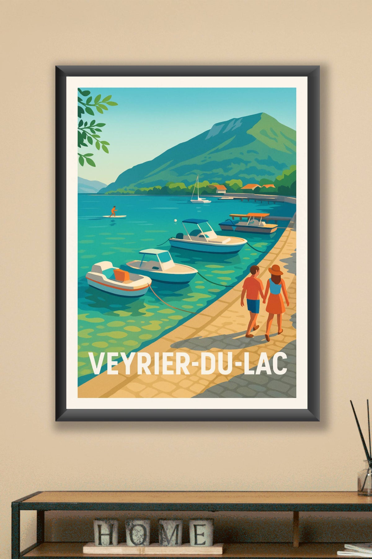 Affiche Veyrier-du-Lac — Escapade au bord du lac paisible · poster d'art de Veyrier-du-Lac