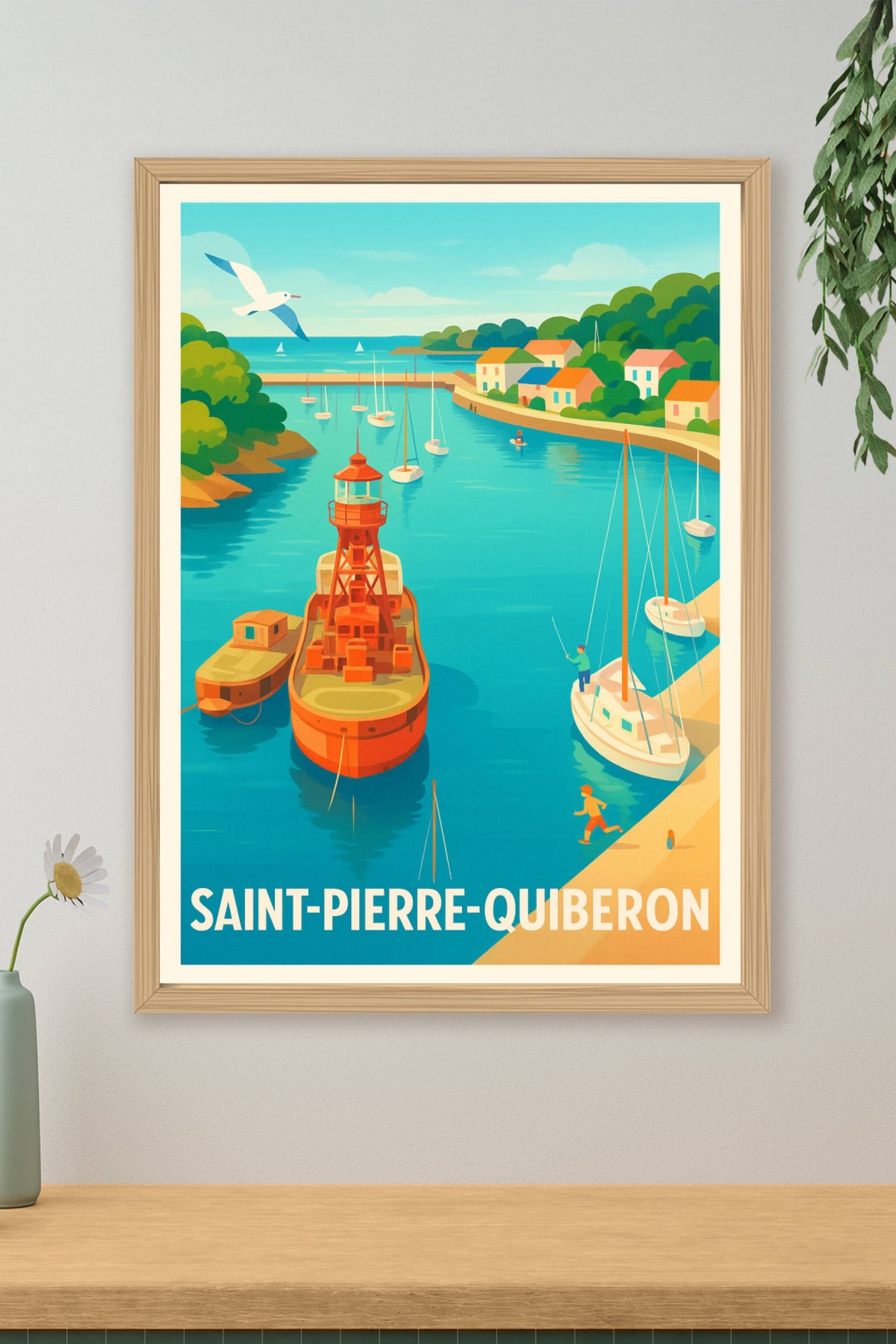 Affiche Saint-Pierre-Quiberon — L'évasion maritime en couleurs · poster d'art de Saint-Pierre-Quiberon