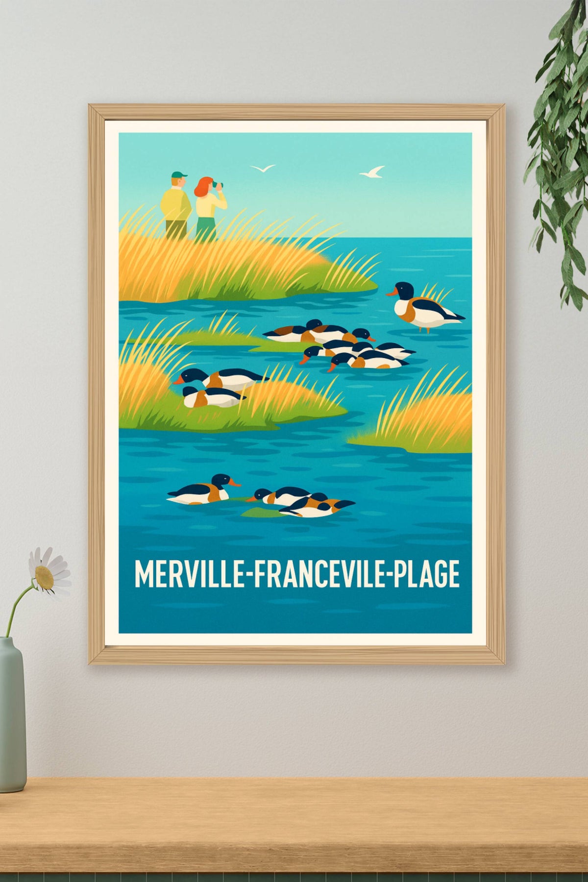 Affiche Merville-Franceville-Plage — Nature et quiétude au bord de l'eau · poster d'art de Merville-Franceville-Plage