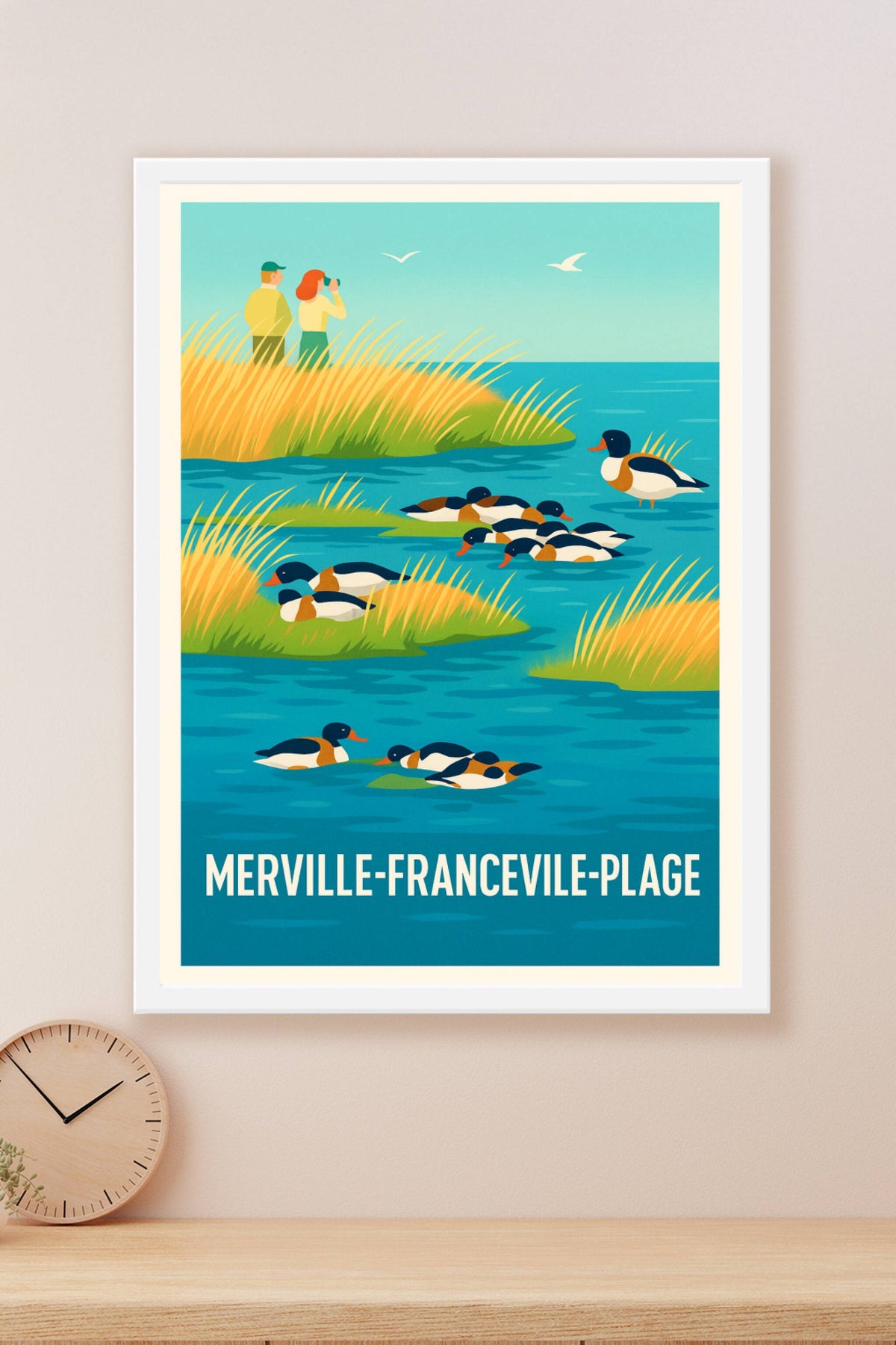 Affiche Merville-Franceville-Plage — Nature et quiétude au bord de l'eau · poster d'art de Merville-Franceville-Plage