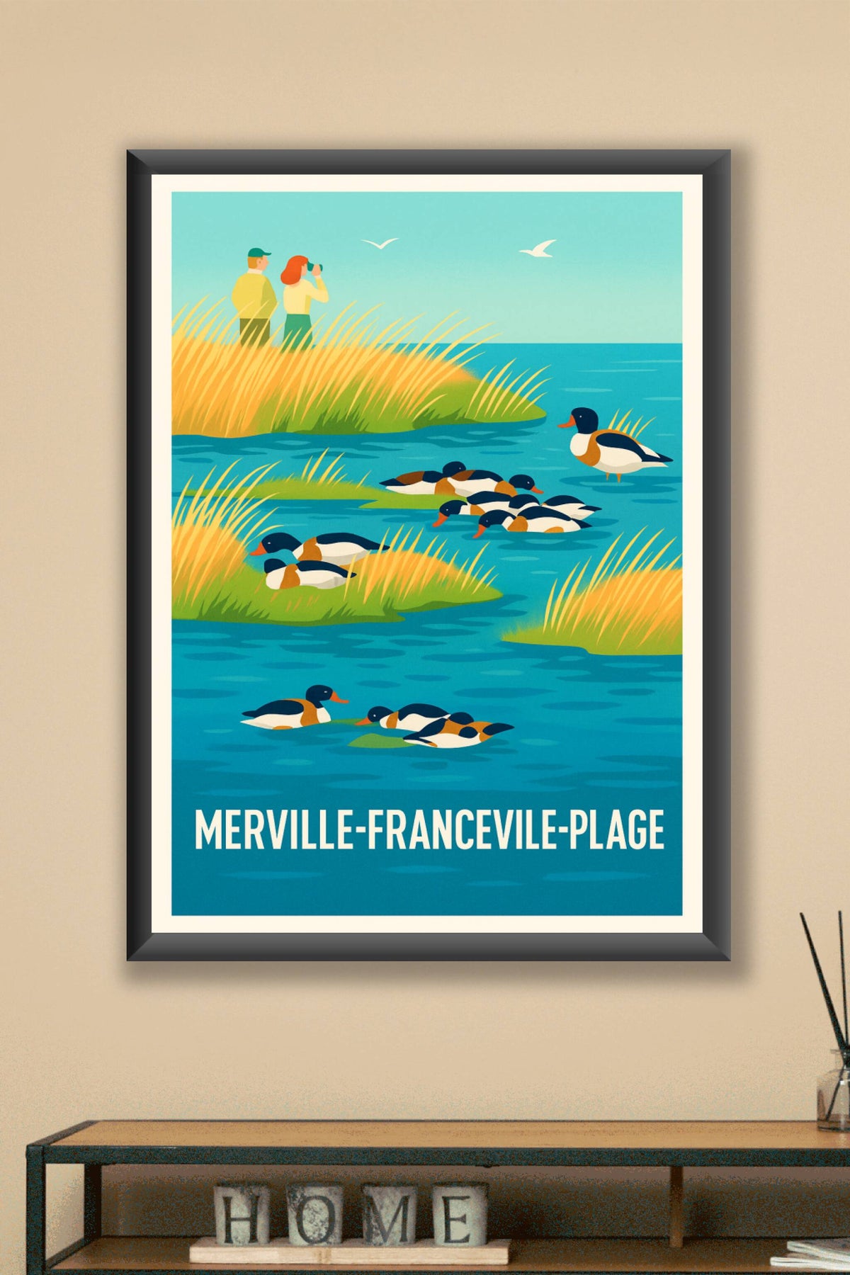 Affiche Merville-Franceville-Plage — Nature et quiétude au bord de l'eau · poster d'art de Merville-Franceville-Plage
