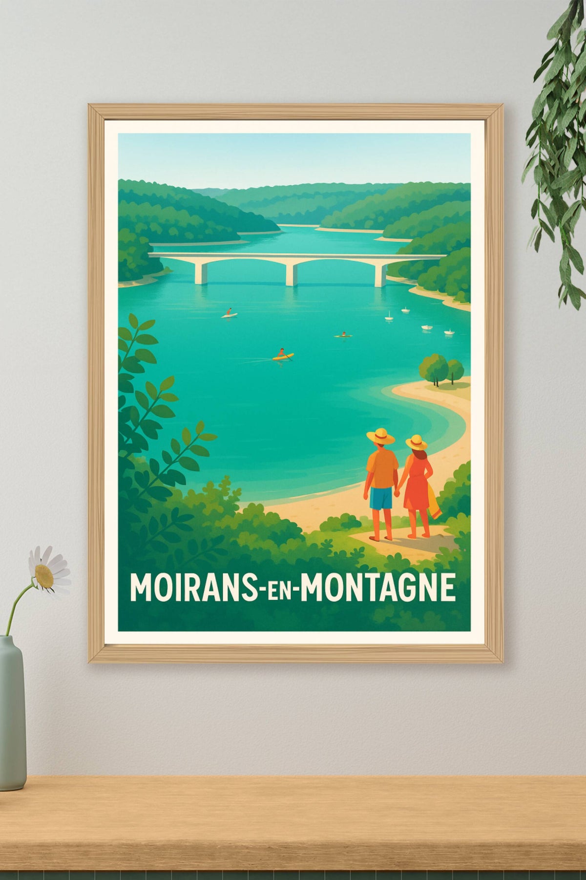 Affiche Moirans-en-Montagne — Douceur et sérénité au bord de l'eau · poster d'art de Moirans-en-Montagne