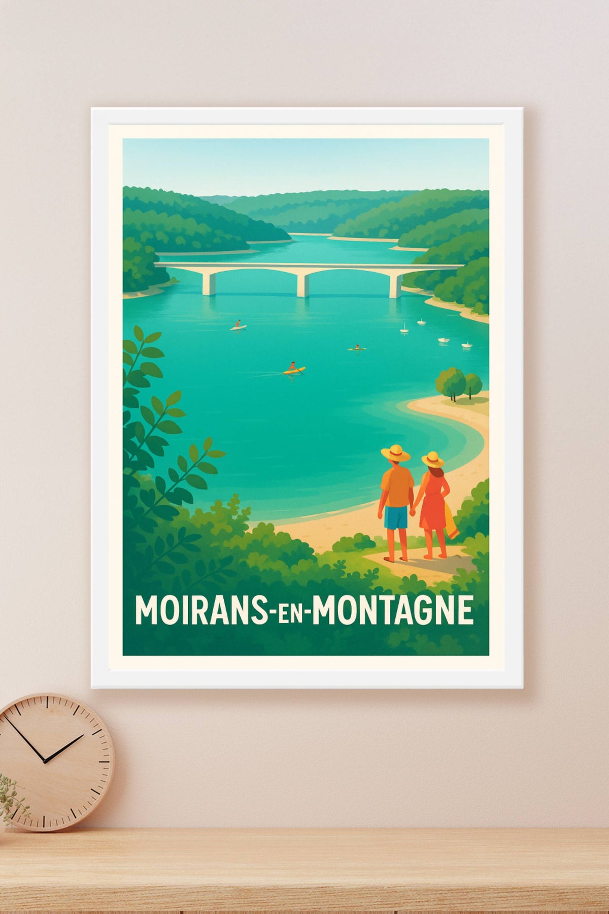 Affiche Moirans-en-Montagne — Douceur et sérénité au bord de l'eau · poster d'art de Moirans-en-Montagne