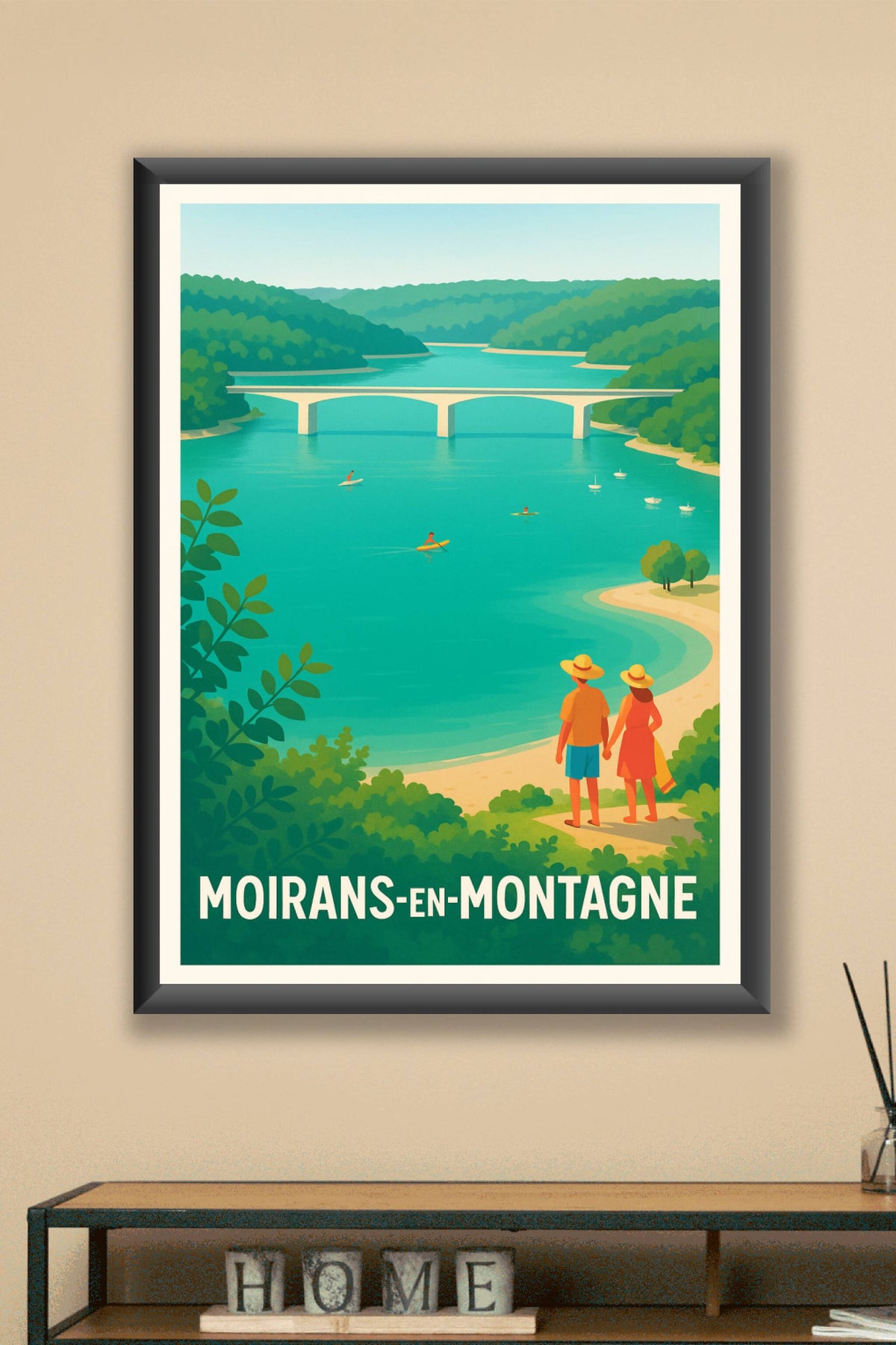 Affiche Moirans-en-Montagne — Douceur et sérénité au bord de l'eau · poster d'art de Moirans-en-Montagne