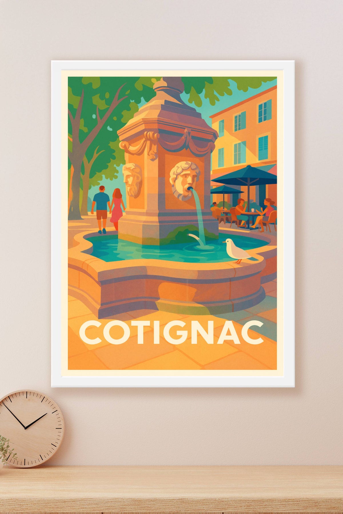 Affiche Cotignac — La fontaine au charme provençal · poster d'art de Cotignac