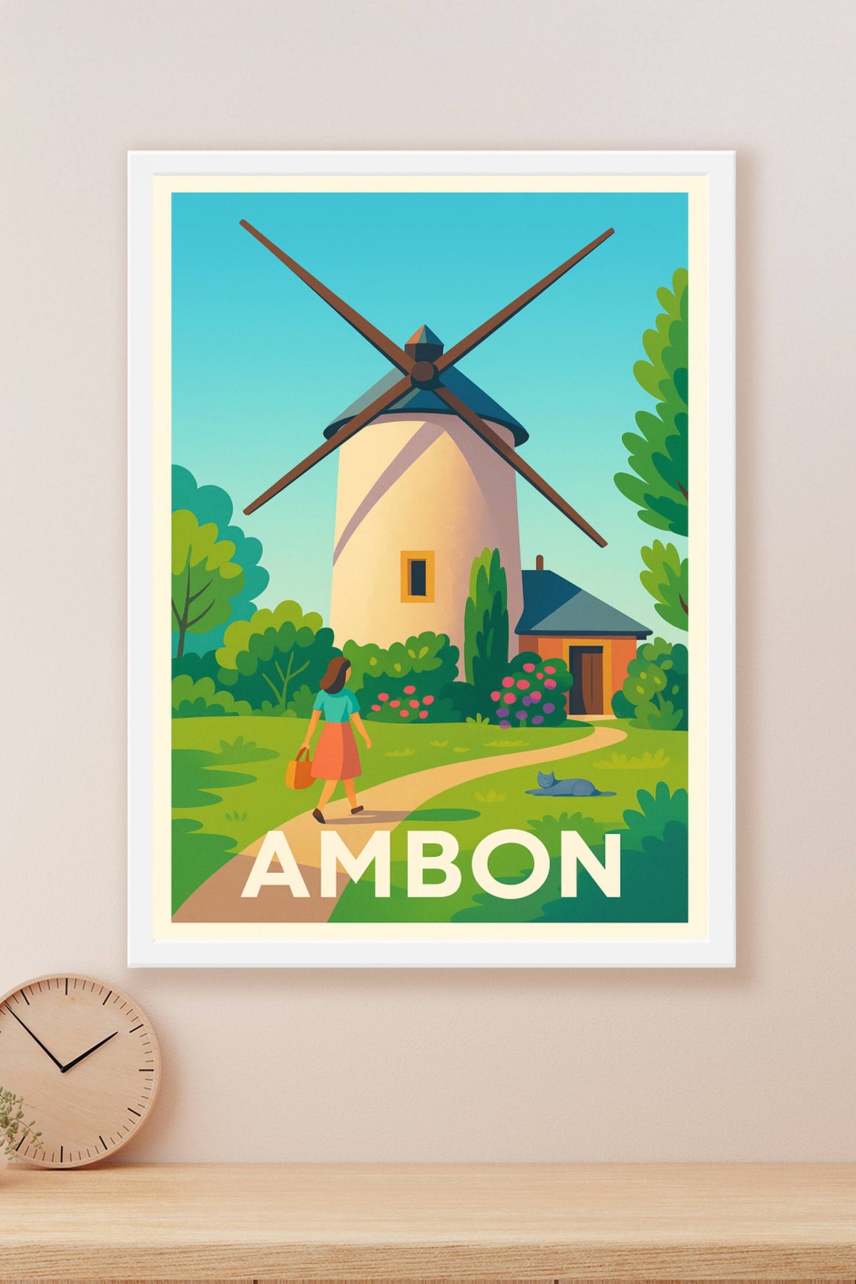 Affiche Ambon — L'élégance paisible du moulin · poster d'art de Ambon