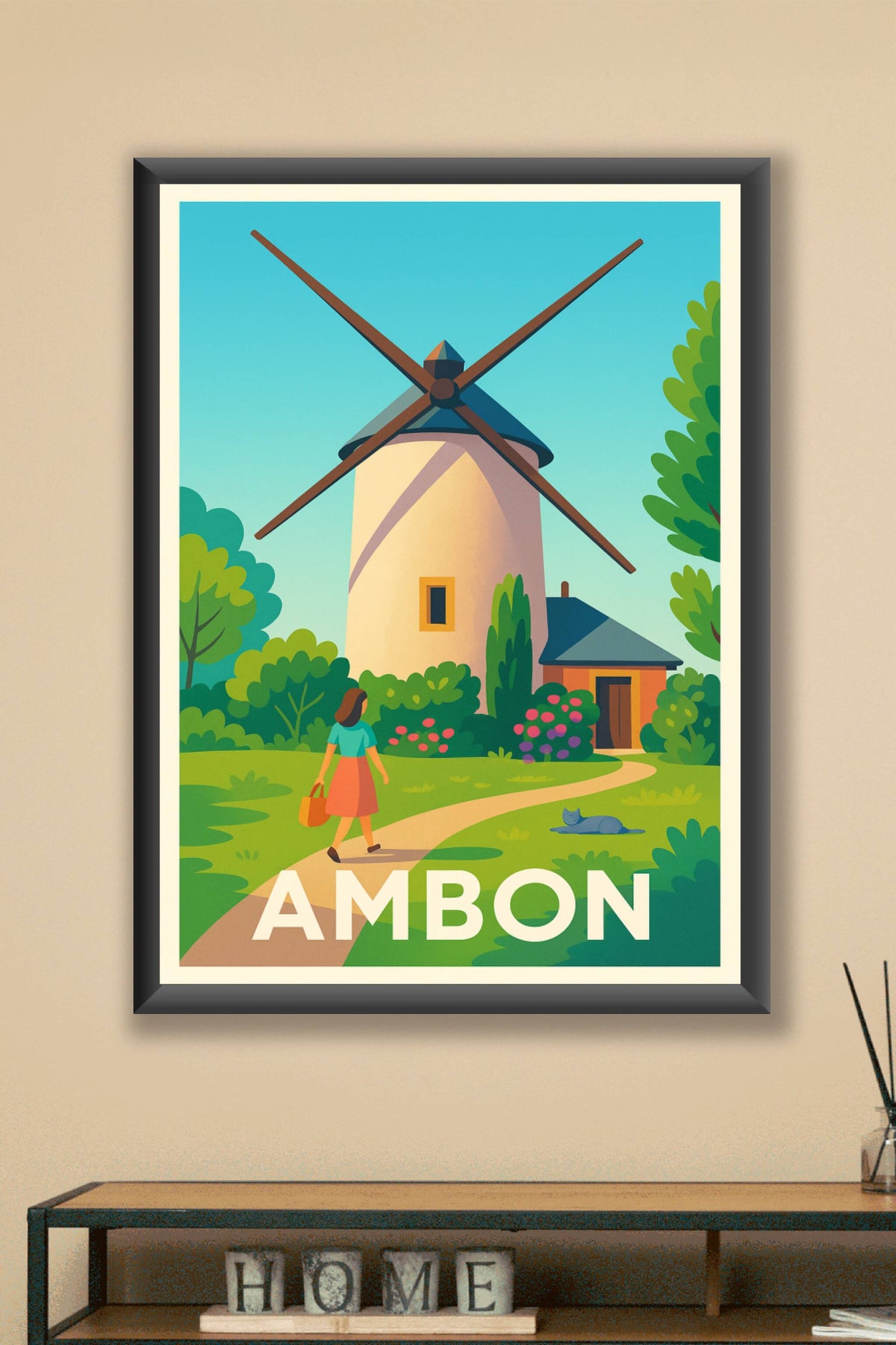 Affiche Ambon — L'élégance paisible du moulin · poster d'art de Ambon
