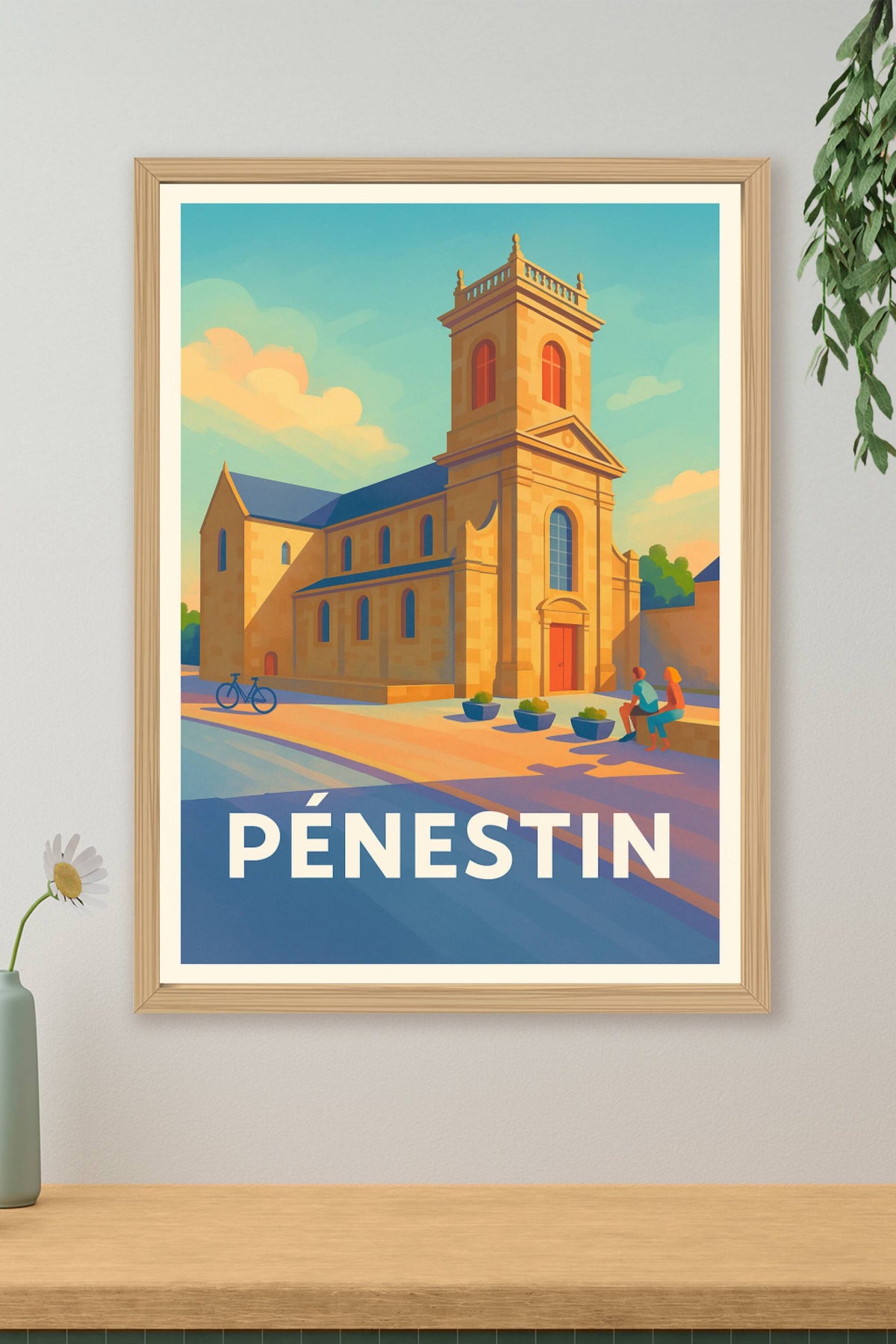 Affiche Pénestin — Charme lumineux de la petite ville bretonne · poster d'art de Pénestin