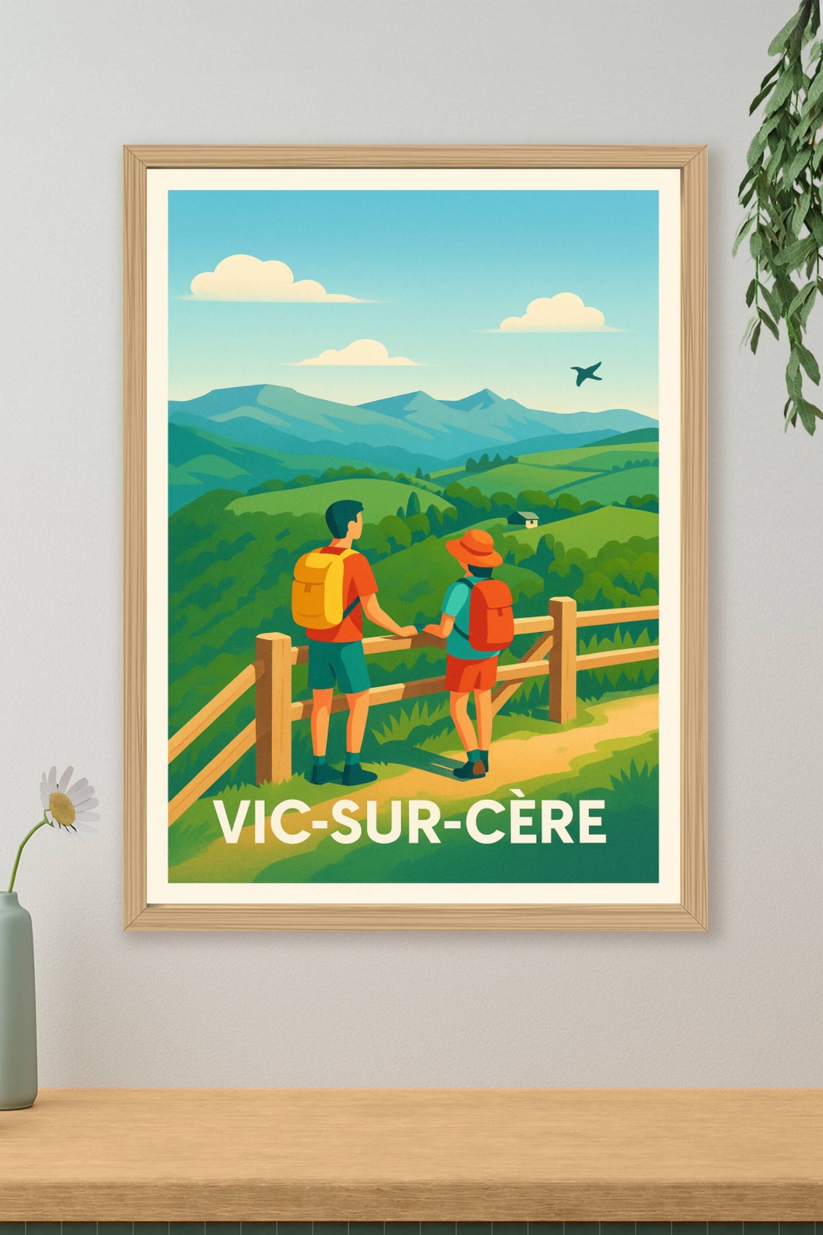 Affiche Vic-sur-Cère — Évasion nature entre monts et vallées · poster d'art de Vic-sur-Cère